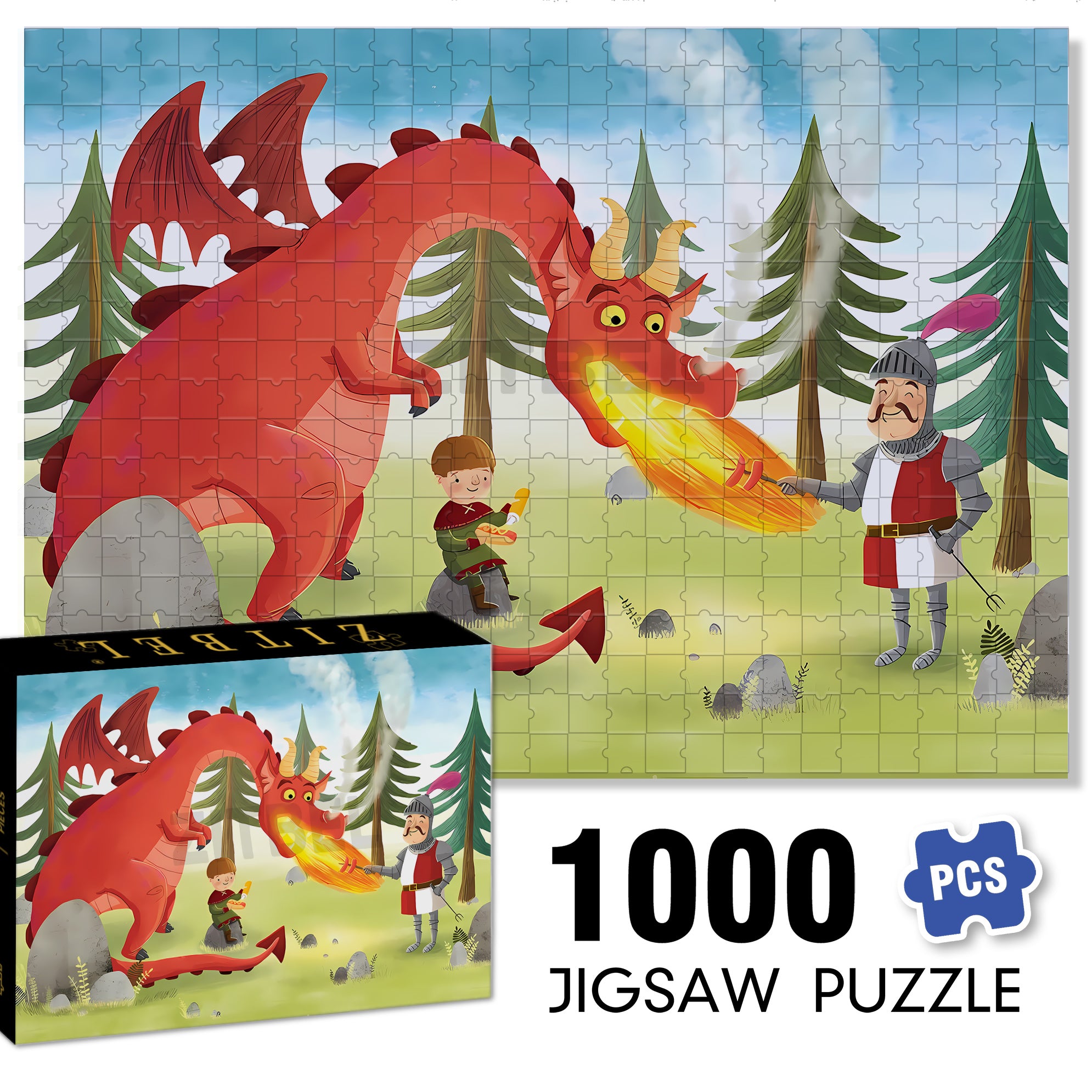 Barbecue Grill 500pcs/1000pcs Jigsaw Puzzle, Scratch-Resistant, Interactive Family Game & Brain-Boosting DIY Decor, Perfect for Halloween, Christmas & New Year Gifts, Family Puzzle Game