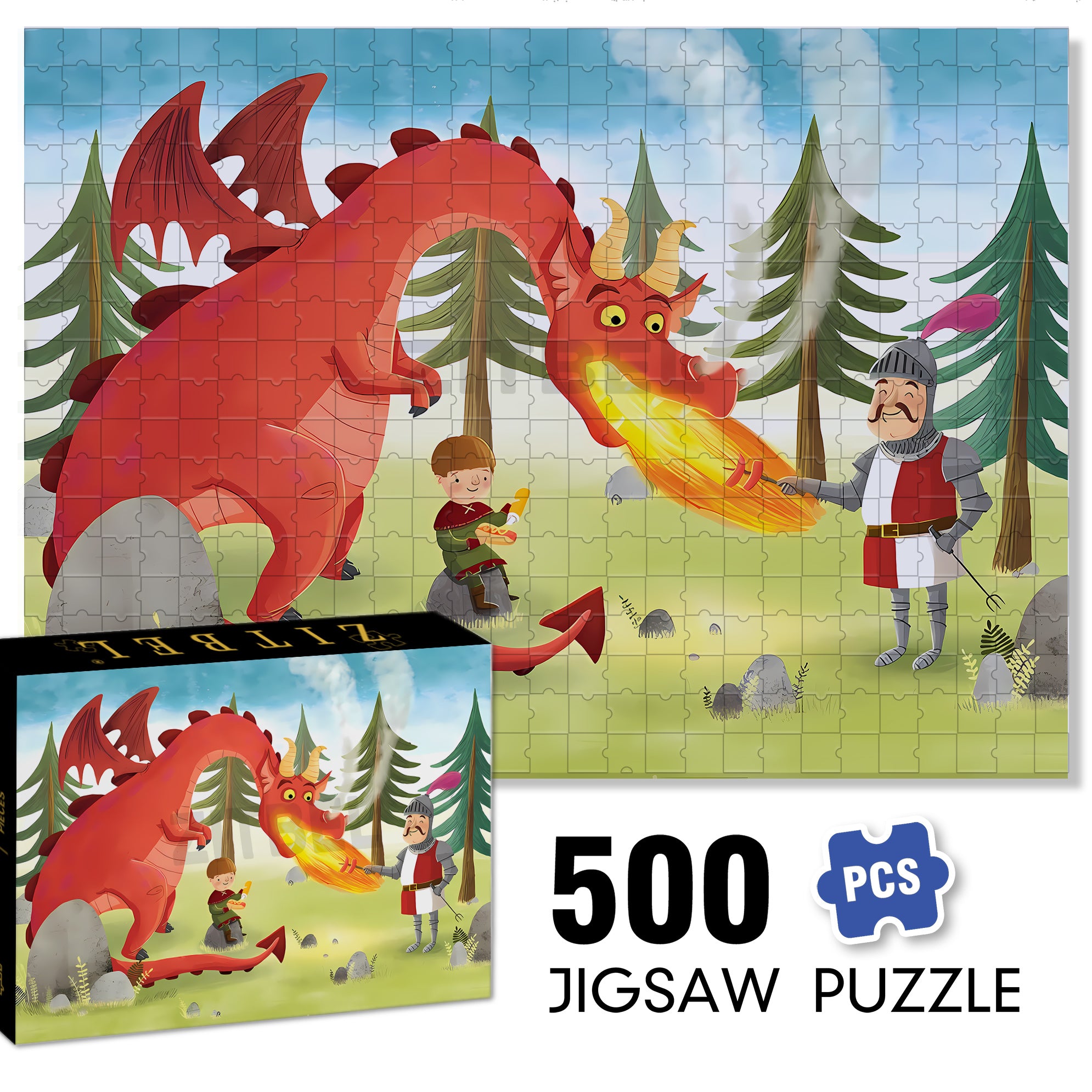 Barbecue Grill 500pcs/1000pcs Jigsaw Puzzle, Scratch-Resistant, Interactive Family Game & Brain-Boosting DIY Decor, Perfect for Halloween, Christmas & New Year Gifts, Family Puzzle Game