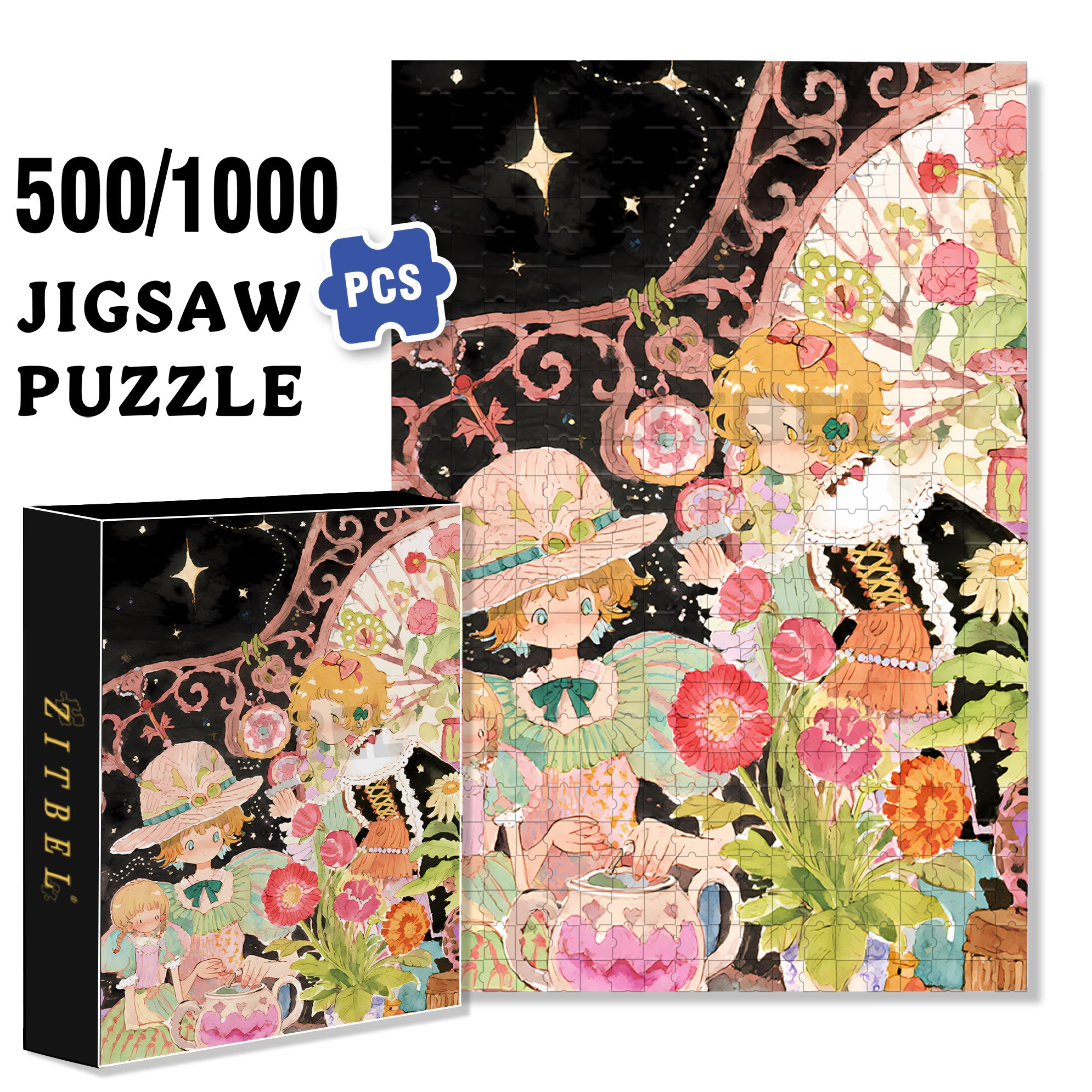 Beautiful Princess 500pcs/1000pcs Jigsaw Puzzle, Scratch-Resistant, Interactive Family Game & Brain-Boosting DIY Decor, Perfect for Halloween, Christmas & New Year Gifts, Family Puzzle Game