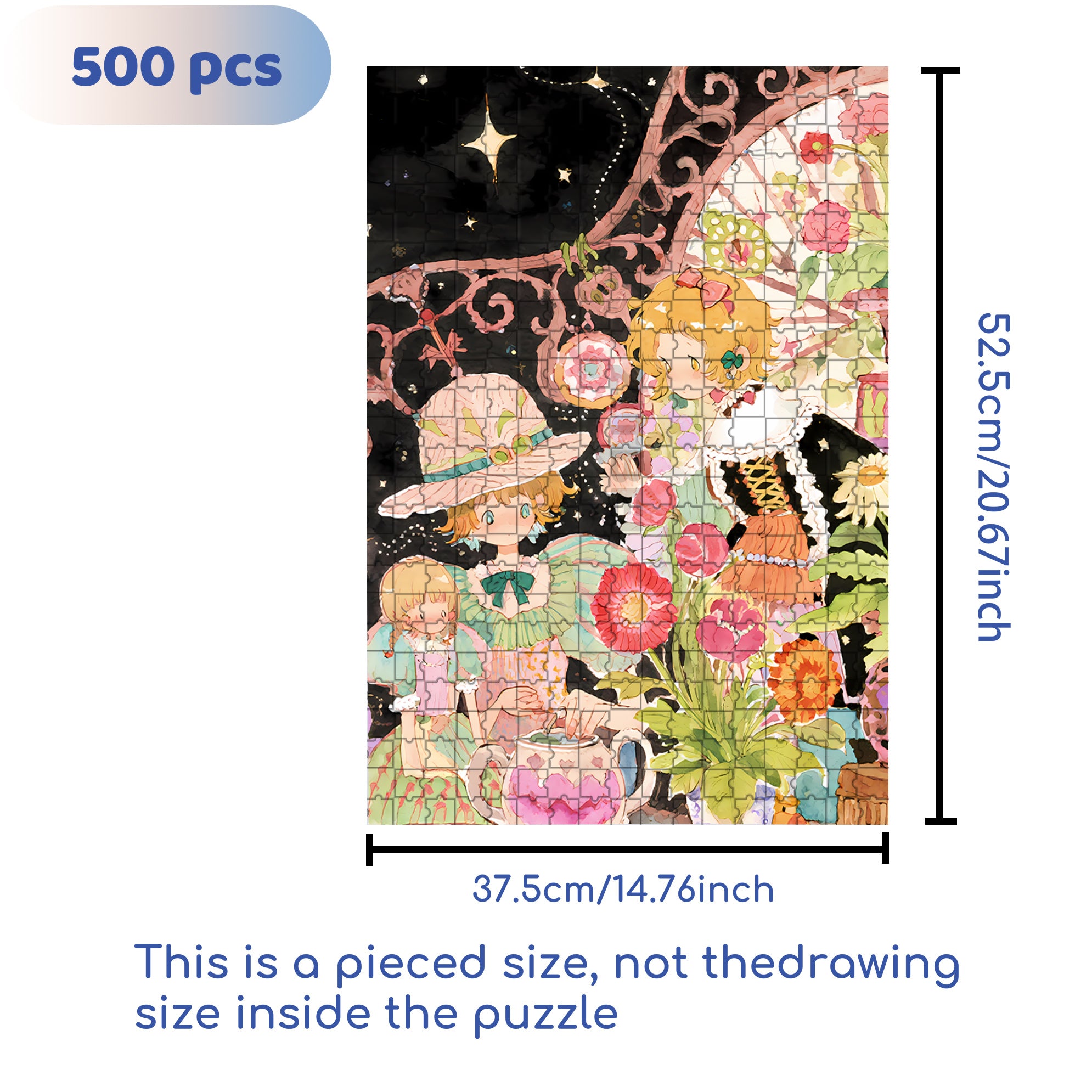 Beautiful Princess 500pcs/1000pcs Jigsaw Puzzle, Scratch-Resistant, Interactive Family Game & Brain-Boosting DIY Decor, Perfect for Halloween, Christmas & New Year Gifts, Family Puzzle Game