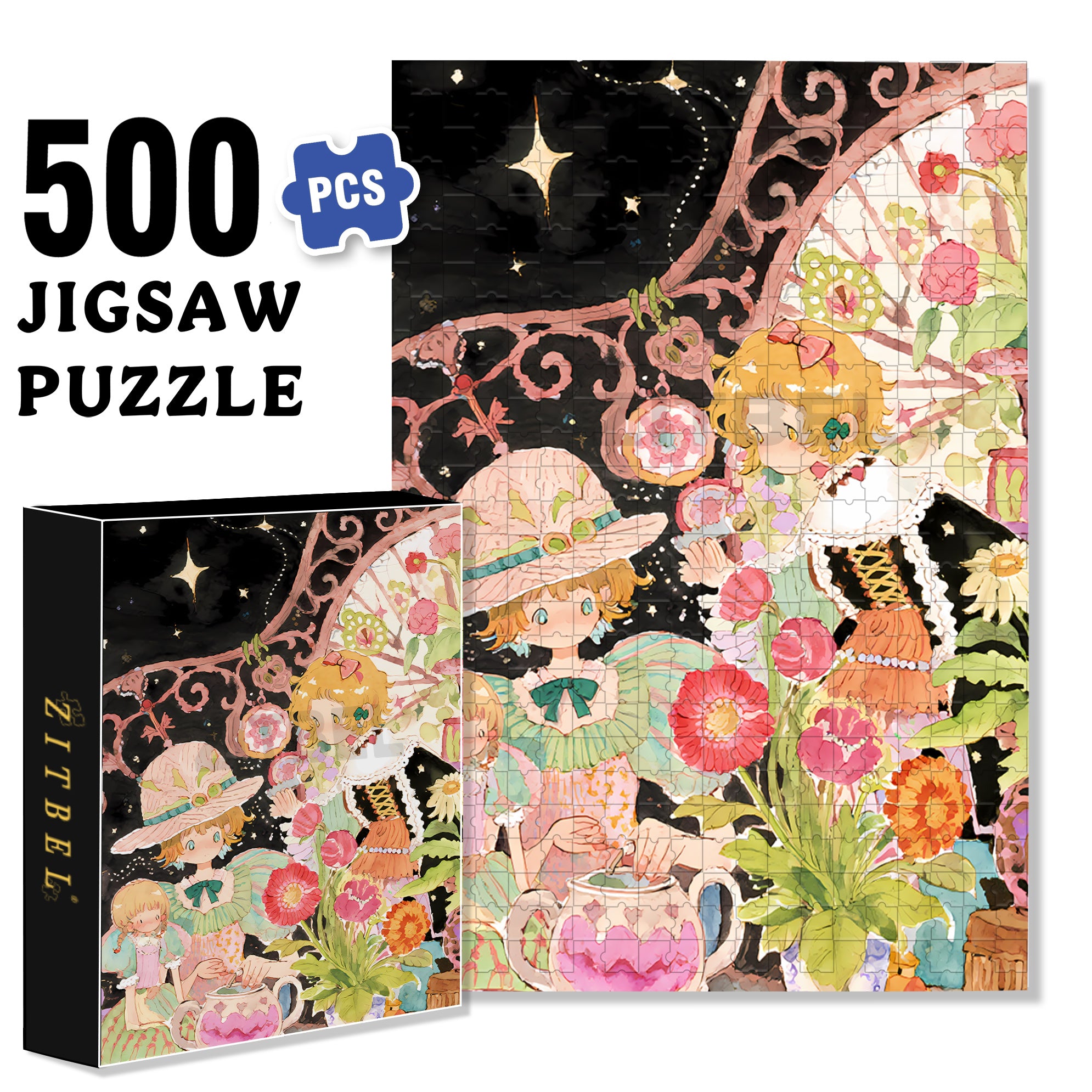Beautiful Princess 500pcs/1000pcs Jigsaw Puzzle, Scratch-Resistant, Interactive Family Game & Brain-Boosting DIY Decor, Perfect for Halloween, Christmas & New Year Gifts, Family Puzzle Game