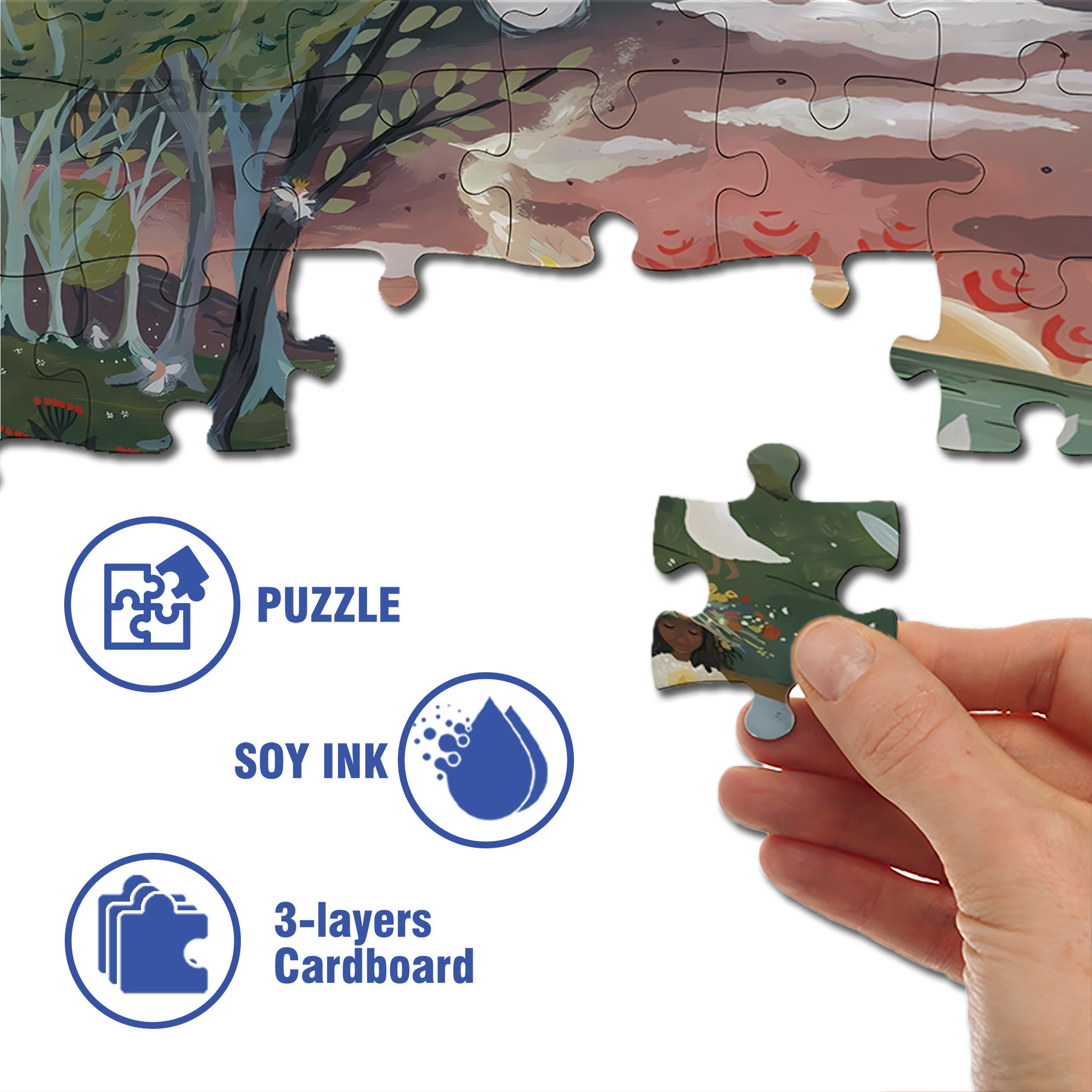 Bonfire Party 500pcs/1000pcs Jigsaw Puzzle, Scratch-Resistant, Interactive Family Game & Brain-Boosting DIY Decor, Perfect for Halloween, Christmas & New Year Gifts, Family Puzzle Game
