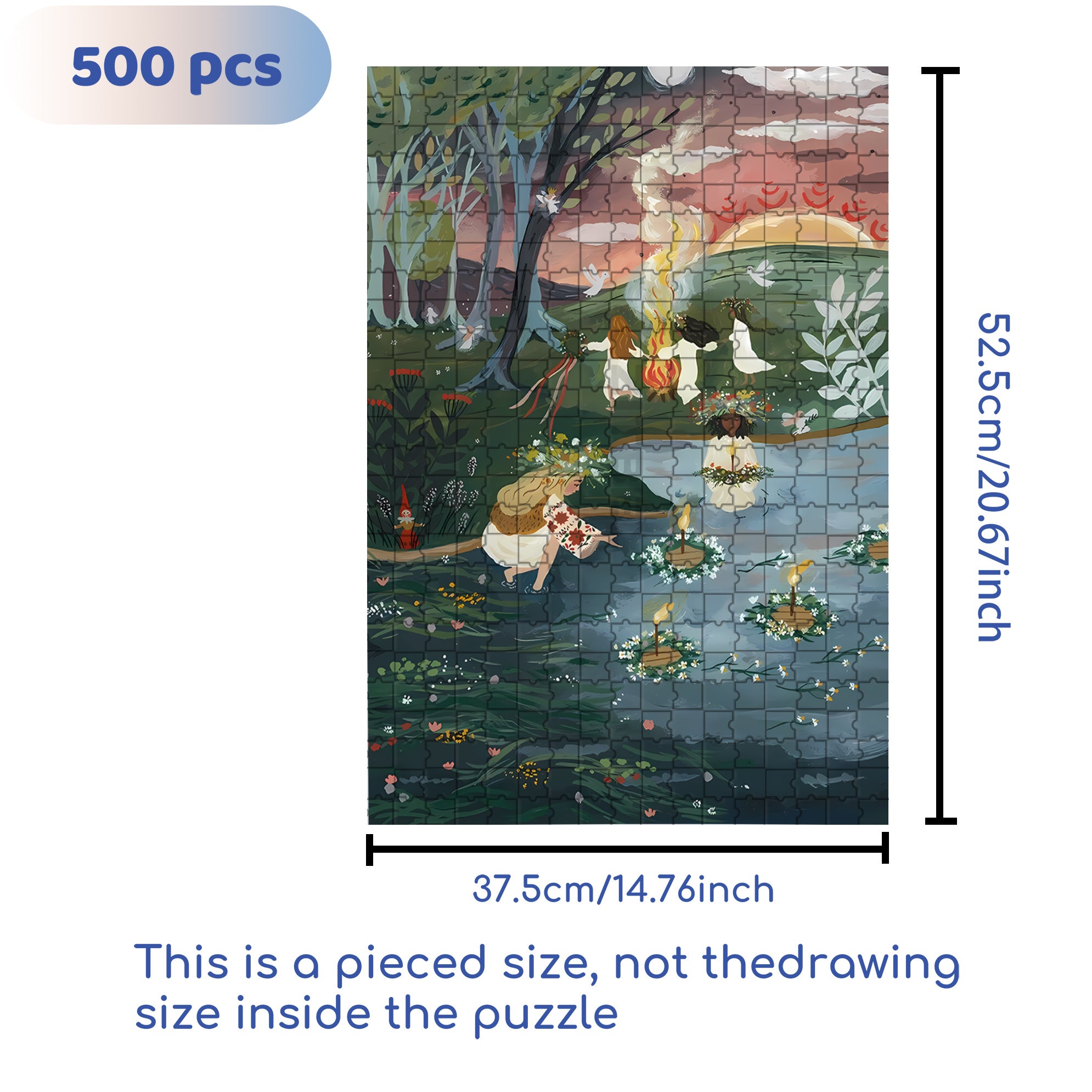 Bonfire Party 500pcs/1000pcs Jigsaw Puzzle, Scratch-Resistant, Interactive Family Game & Brain-Boosting DIY Decor, Perfect for Halloween, Christmas & New Year Gifts, Family Puzzle Game
