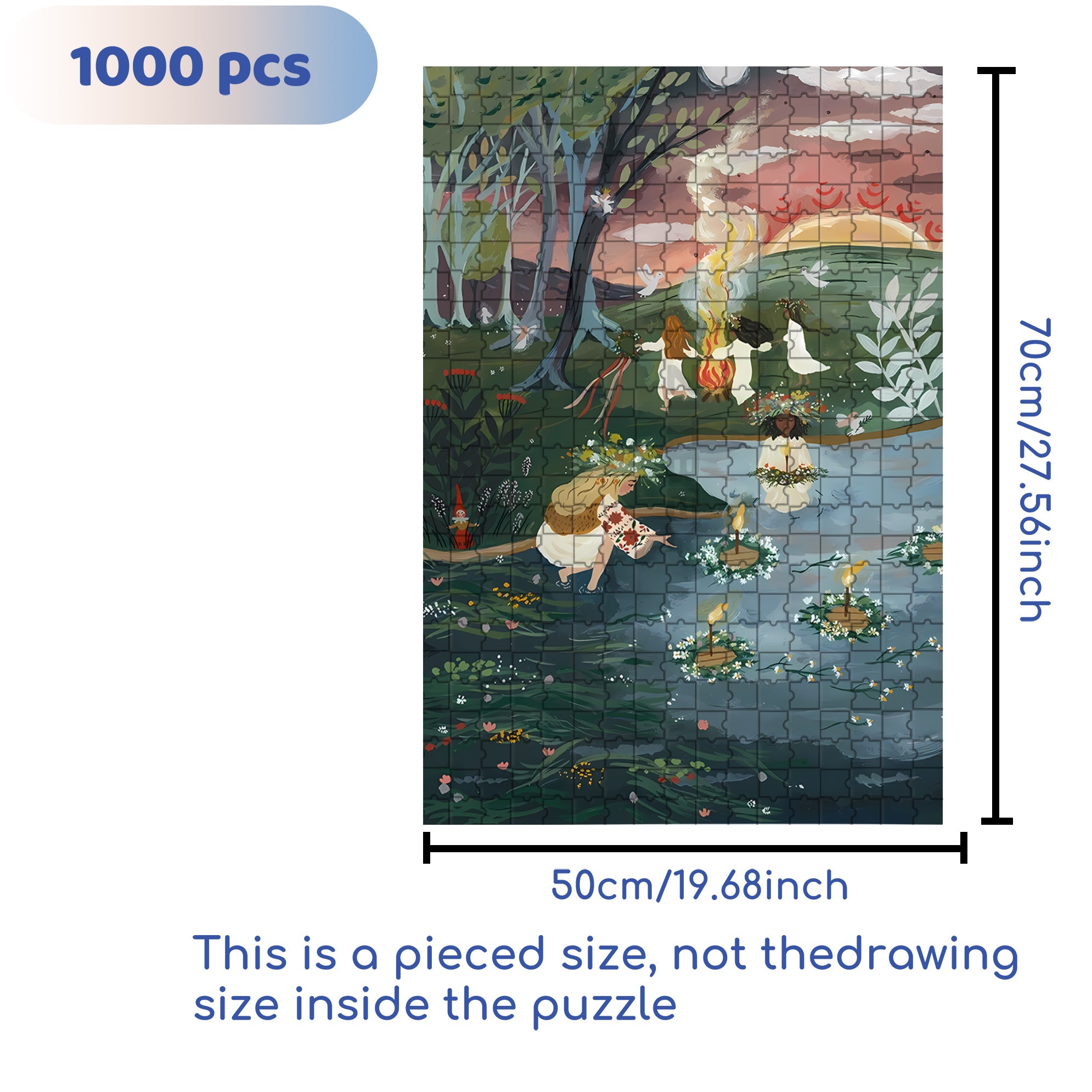 Bonfire Party 500pcs/1000pcs Jigsaw Puzzle, Scratch-Resistant, Interactive Family Game & Brain-Boosting DIY Decor, Perfect for Halloween, Christmas & New Year Gifts, Family Puzzle Game