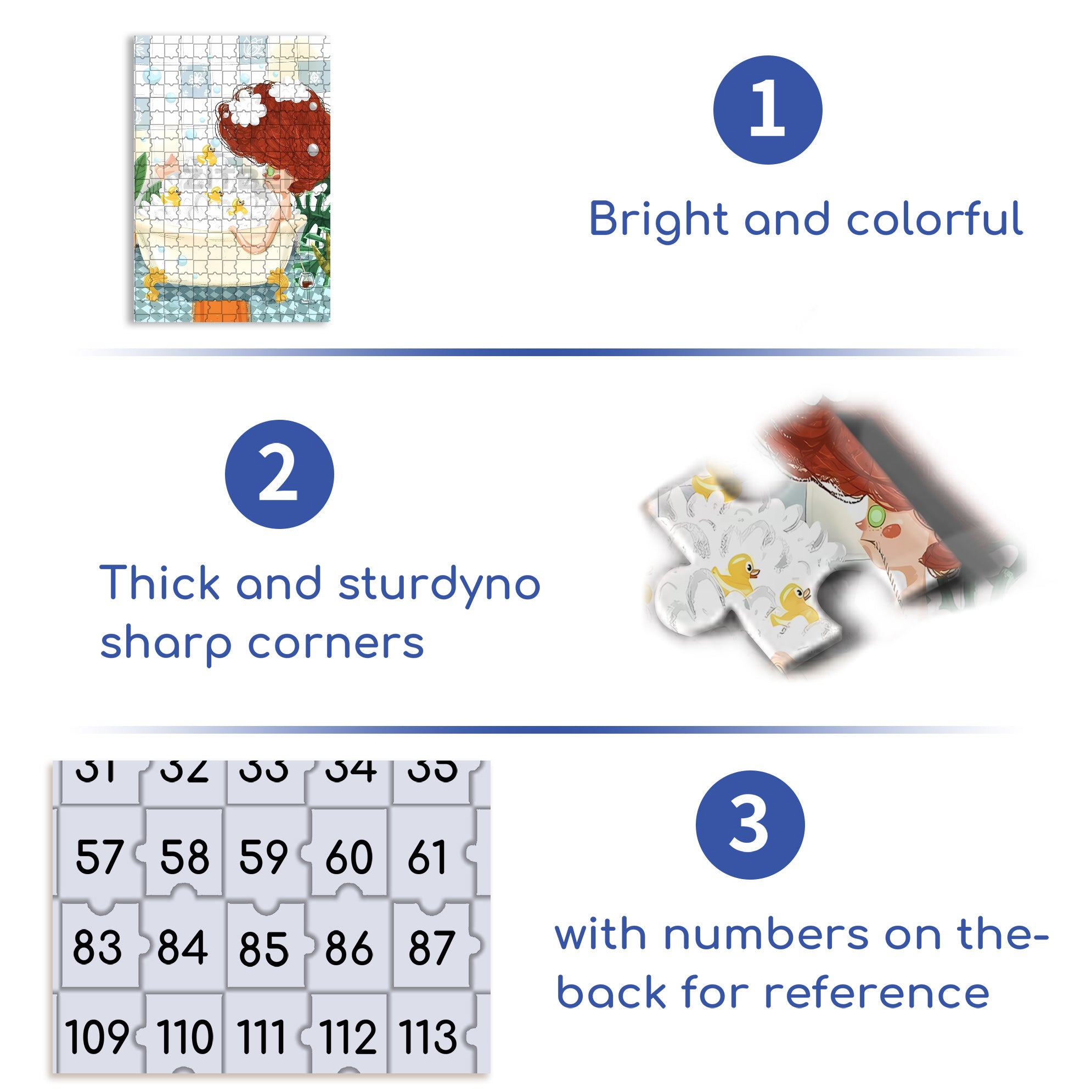 Bubble Bath 500pcs/1000pcs Jigsaw Puzzle, Scratch-Resistant, Interactive Family Game & Brain-Boosting DIY Decor, Perfect for Halloween, Christmas & New Year Gifts, Family Puzzle Game
