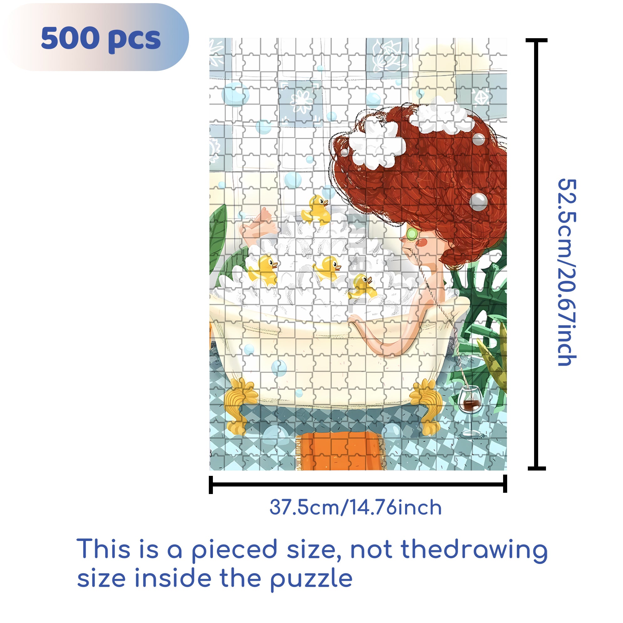 Bubble Bath 500pcs/1000pcs Jigsaw Puzzle, Scratch-Resistant, Interactive Family Game & Brain-Boosting DIY Decor, Perfect for Halloween, Christmas & New Year Gifts, Family Puzzle Game