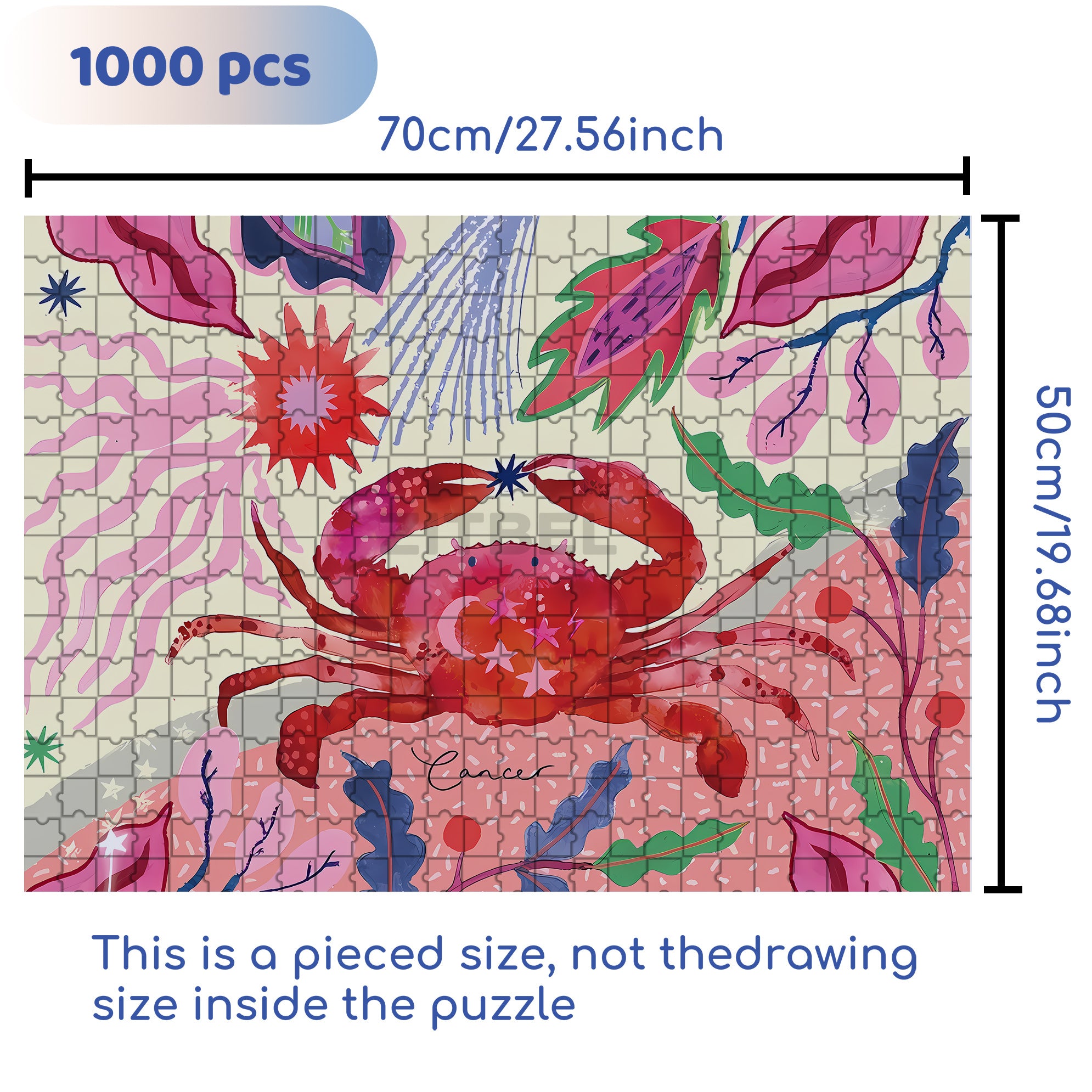 Cancer 500pcs/1000pcs Jigsaw Puzzle, Scratch-Resistant, Interactive Family Game & Brain-Boosting DIY Decor, Perfect for Halloween, Christmas & New Year Gifts, Family Puzzle Game