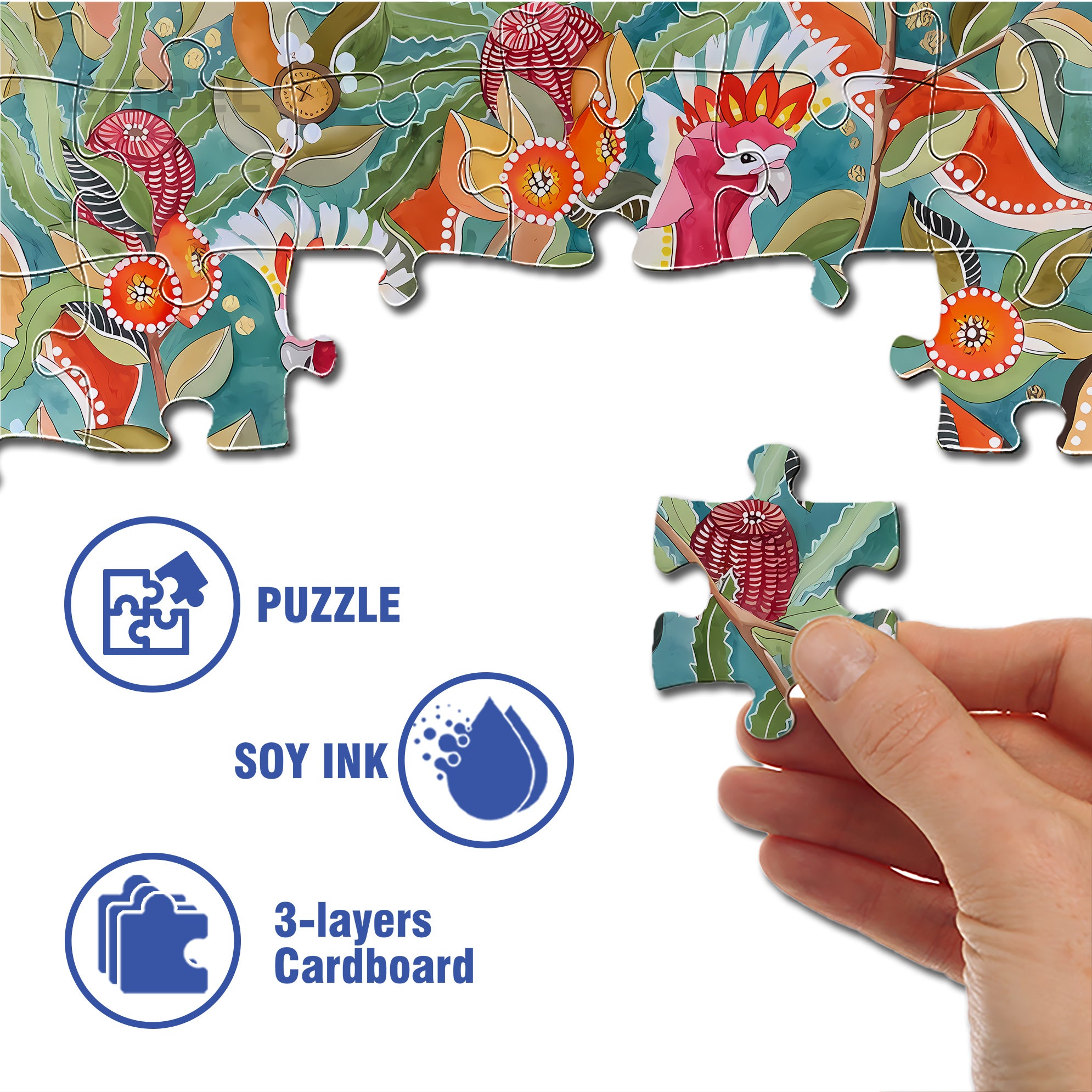 Cockatoos 500pcs/1000pcs Jigsaw Puzzle, Scratch-Resistant, Interactive Family Game & Brain-Boosting DIY Decor, Perfect for Halloween, Christmas & New Year Gifts, Family Puzzle Game