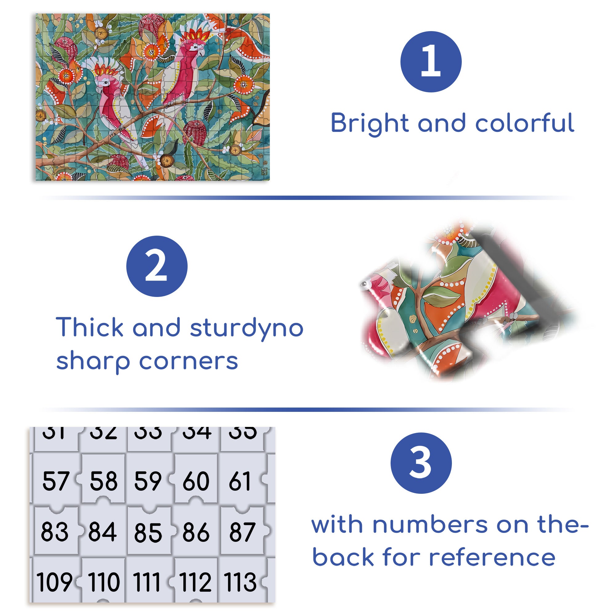 Cockatoos 500pcs/1000pcs Jigsaw Puzzle, Scratch-Resistant, Interactive Family Game & Brain-Boosting DIY Decor, Perfect for Halloween, Christmas & New Year Gifts, Family Puzzle Game