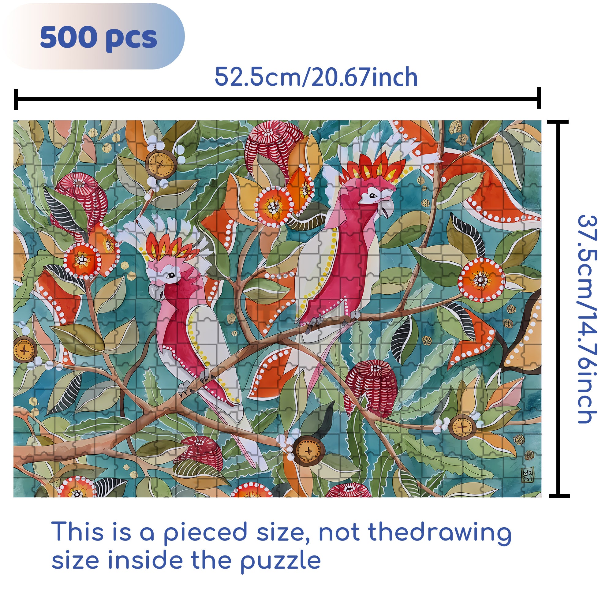 Cockatoos 500pcs/1000pcs Jigsaw Puzzle, Scratch-Resistant, Interactive Family Game & Brain-Boosting DIY Decor, Perfect for Halloween, Christmas & New Year Gifts, Family Puzzle Game
