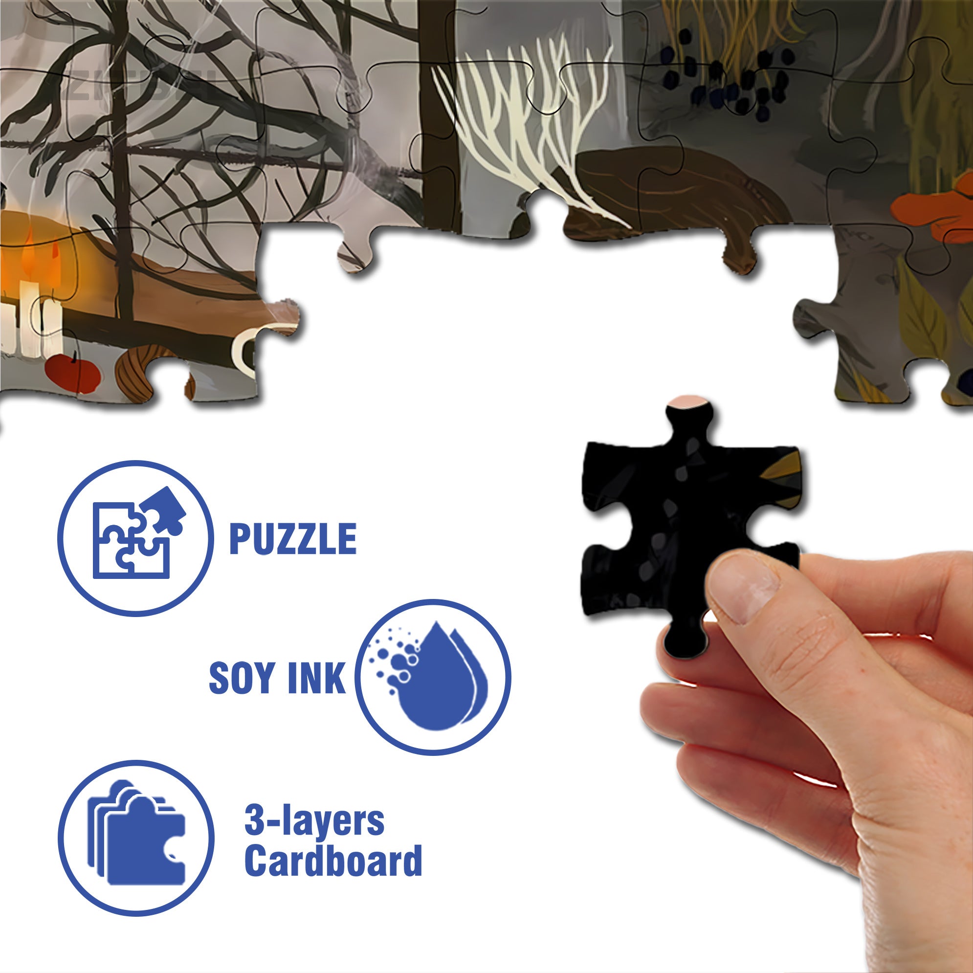 Crocheting 500pcs/1000pcs Jigsaw Puzzle, Scratch-Resistant, Interactive Family Game & Brain-Boosting DIY Decor, Perfect for Halloween, Christmas & New Year Gifts, Family Puzzle Game