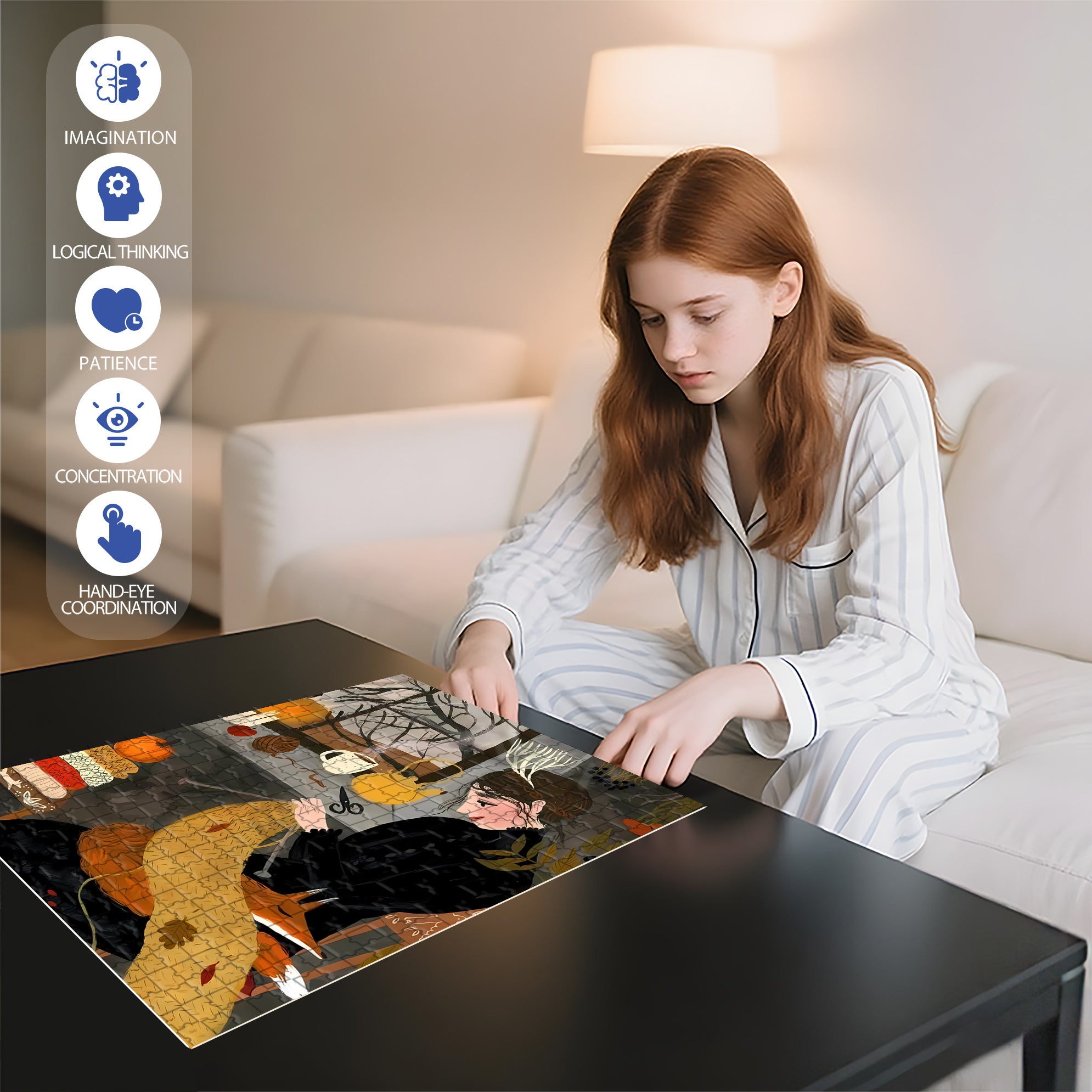Crocheting 500pcs/1000pcs Jigsaw Puzzle, Scratch-Resistant, Interactive Family Game & Brain-Boosting DIY Decor, Perfect for Halloween, Christmas & New Year Gifts, Family Puzzle Game