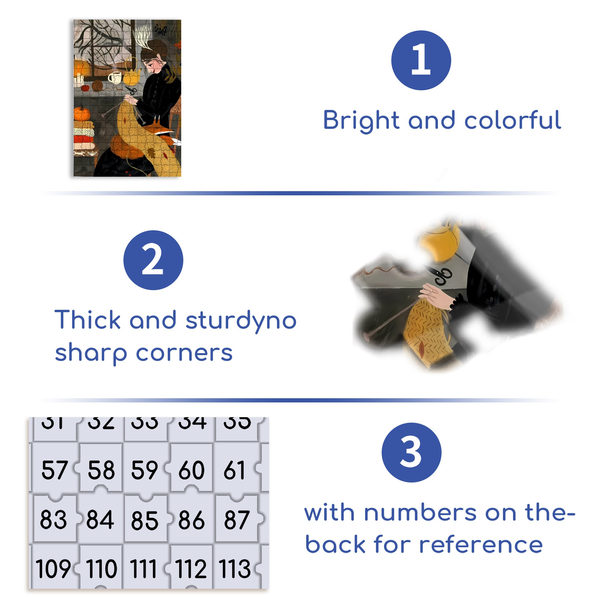 Crocheting 500pcs/1000pcs Jigsaw Puzzle, Scratch-Resistant, Interactive Family Game & Brain-Boosting DIY Decor, Perfect for Halloween, Christmas & New Year Gifts, Family Puzzle Game