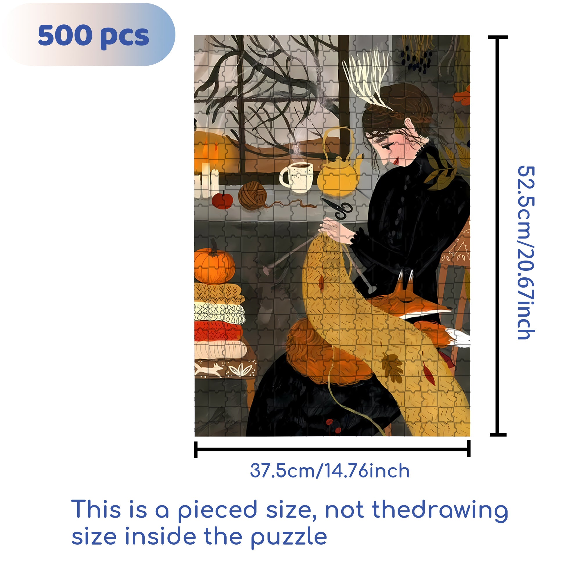 Crocheting 500pcs/1000pcs Jigsaw Puzzle, Scratch-Resistant, Interactive Family Game & Brain-Boosting DIY Decor, Perfect for Halloween, Christmas & New Year Gifts, Family Puzzle Game
