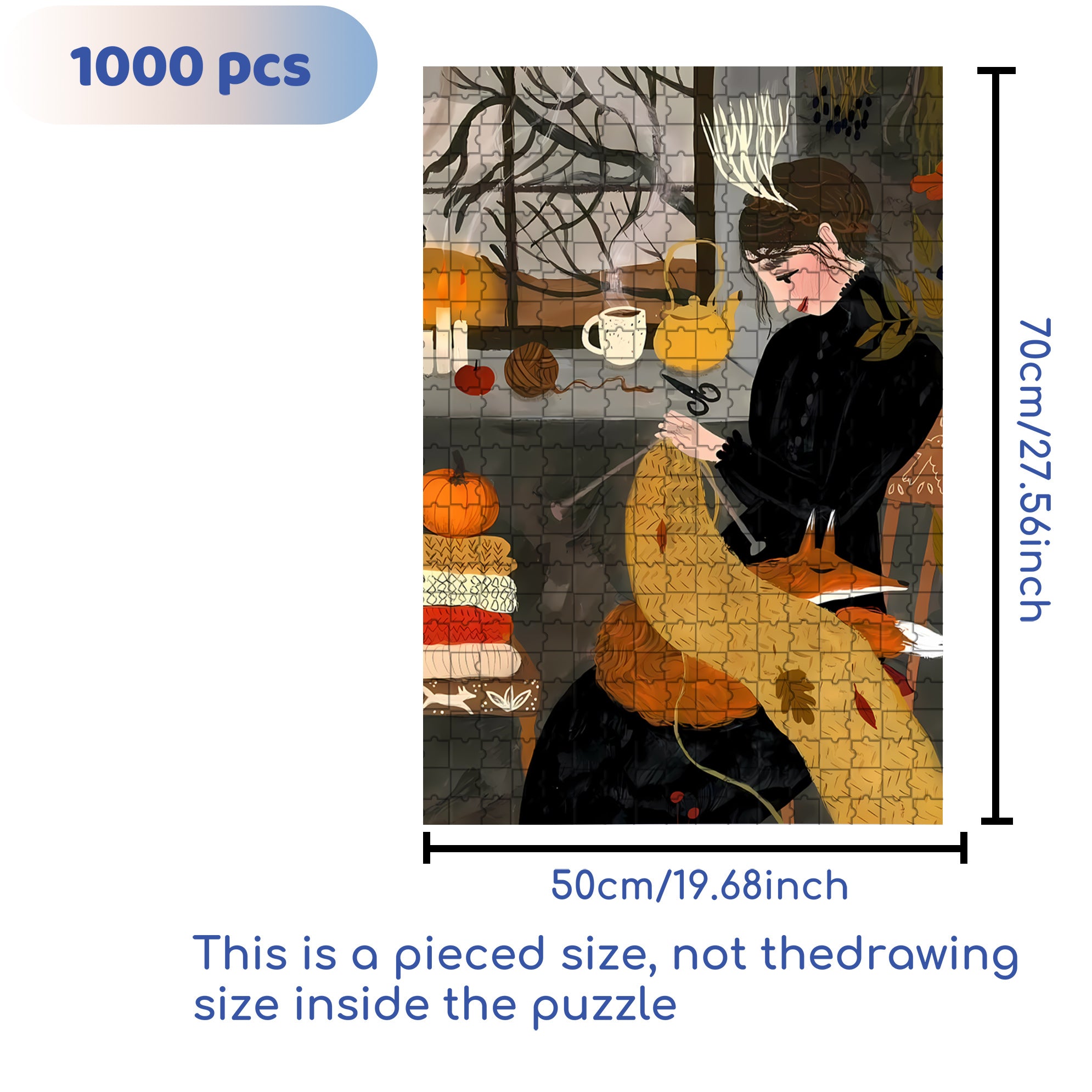 Crocheting 500pcs/1000pcs Jigsaw Puzzle, Scratch-Resistant, Interactive Family Game & Brain-Boosting DIY Decor, Perfect for Halloween, Christmas & New Year Gifts, Family Puzzle Game