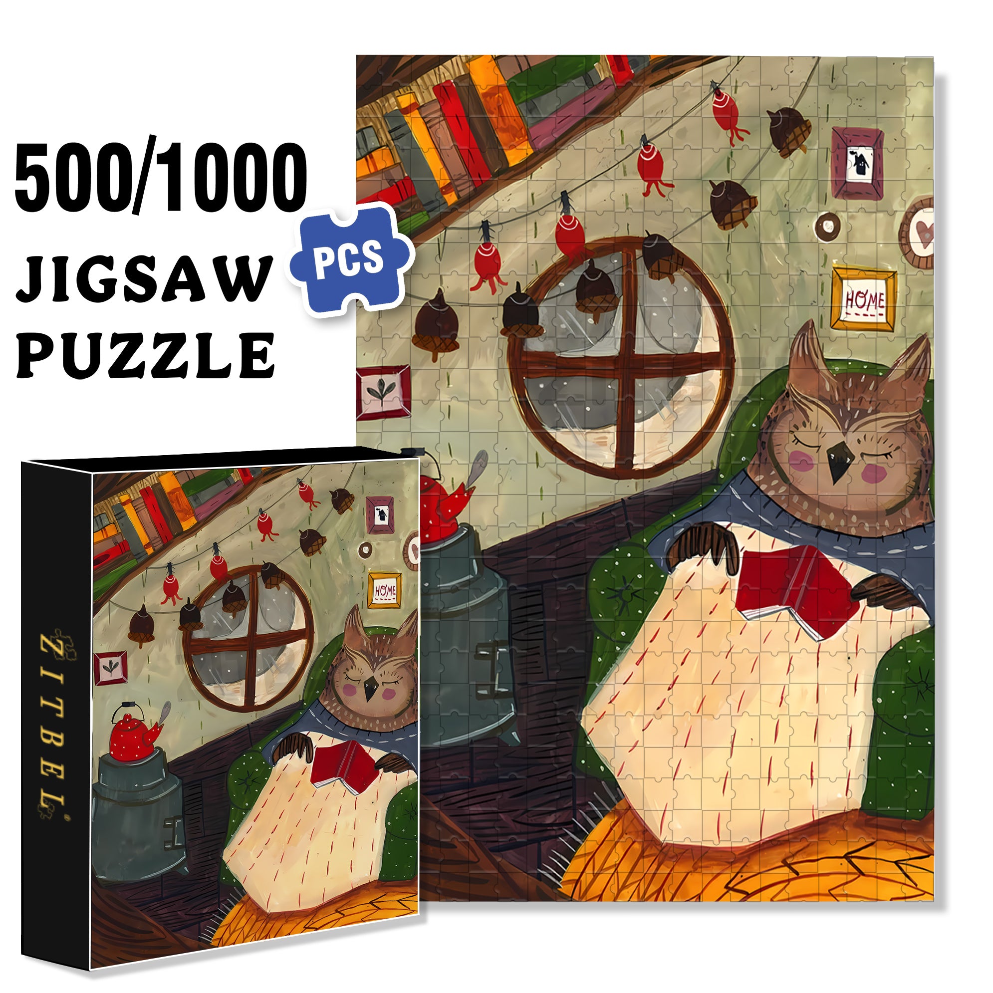Doze 500pcs/1000pcs Jigsaw Puzzle, Scratch-Resistant, Interactive Family Game & Brain-Boosting DIY Decor, Perfect for Halloween, Christmas & New Year Gifts, Family Puzzle Game