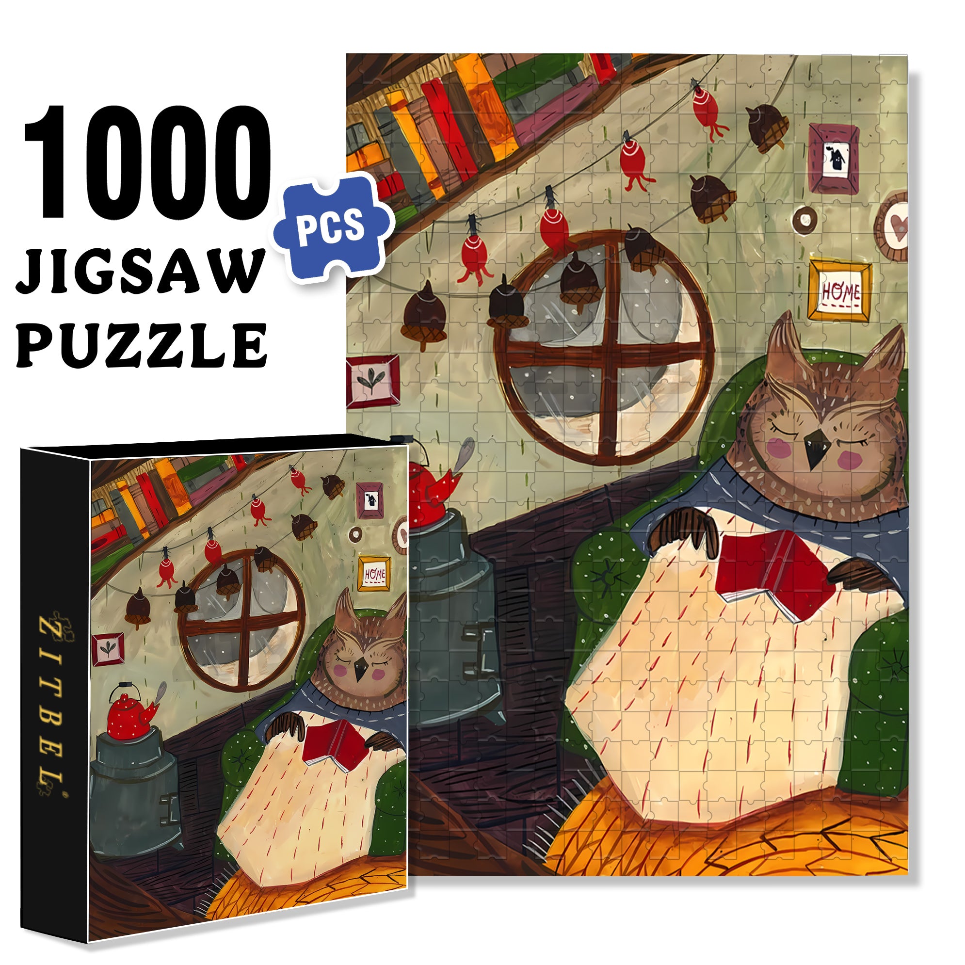 Doze 500pcs/1000pcs Jigsaw Puzzle, Scratch-Resistant, Interactive Family Game & Brain-Boosting DIY Decor, Perfect for Halloween, Christmas & New Year Gifts, Family Puzzle Game