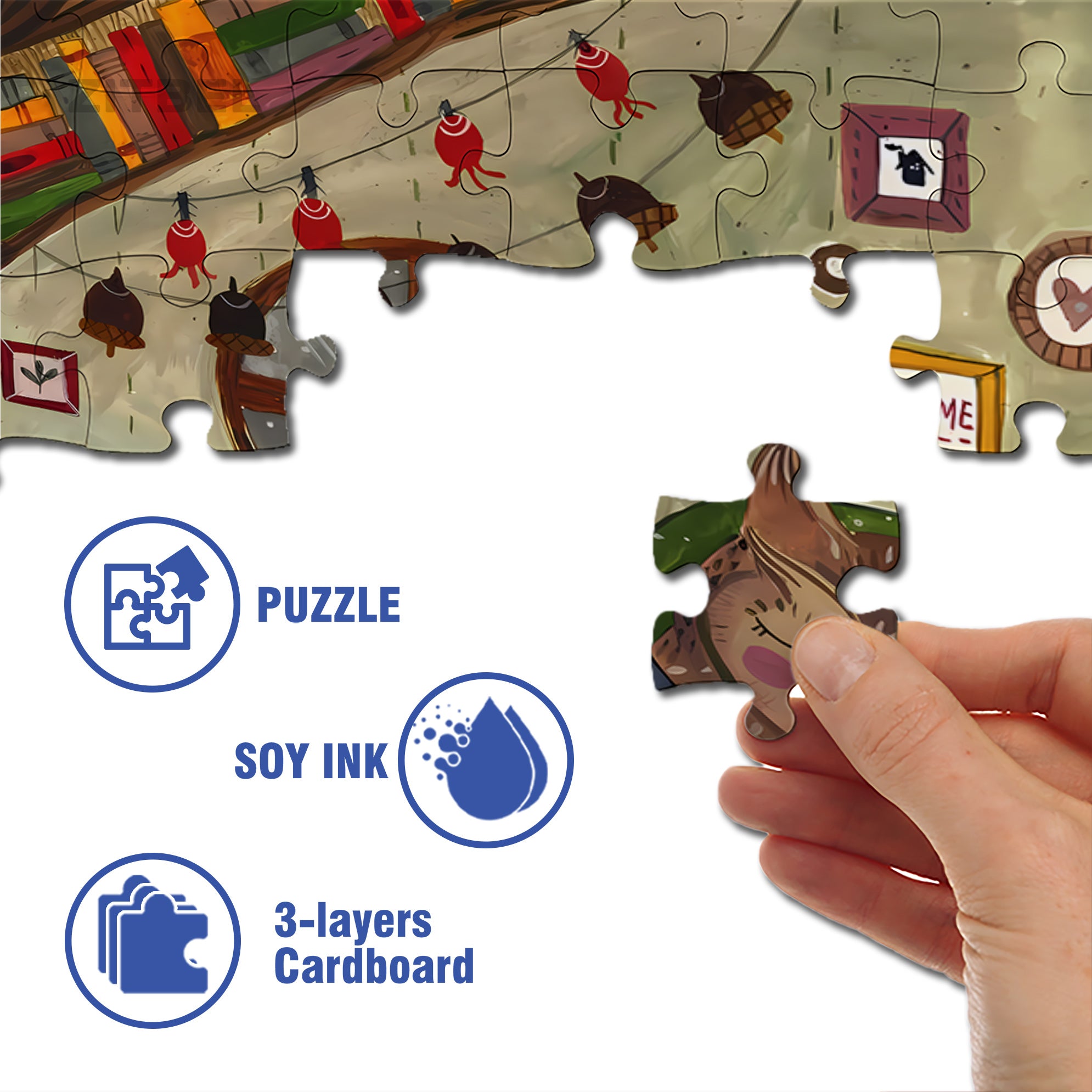 Doze 500pcs/1000pcs Jigsaw Puzzle, Scratch-Resistant, Interactive Family Game & Brain-Boosting DIY Decor, Perfect for Halloween, Christmas & New Year Gifts, Family Puzzle Game