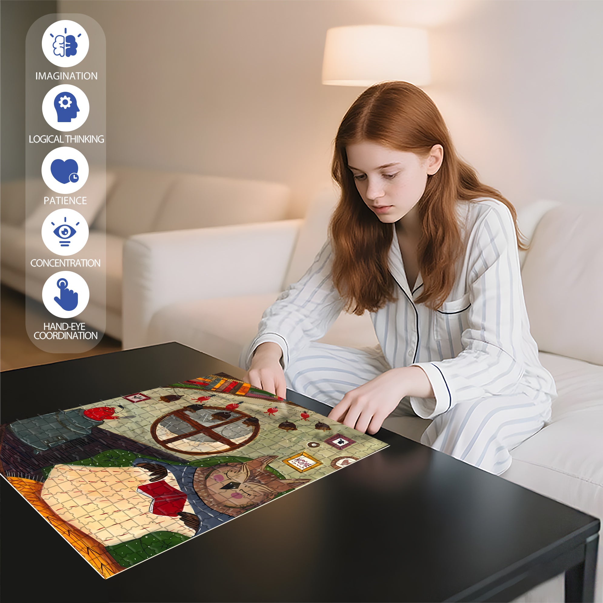 Doze 500pcs/1000pcs Jigsaw Puzzle, Scratch-Resistant, Interactive Family Game & Brain-Boosting DIY Decor, Perfect for Halloween, Christmas & New Year Gifts, Family Puzzle Game