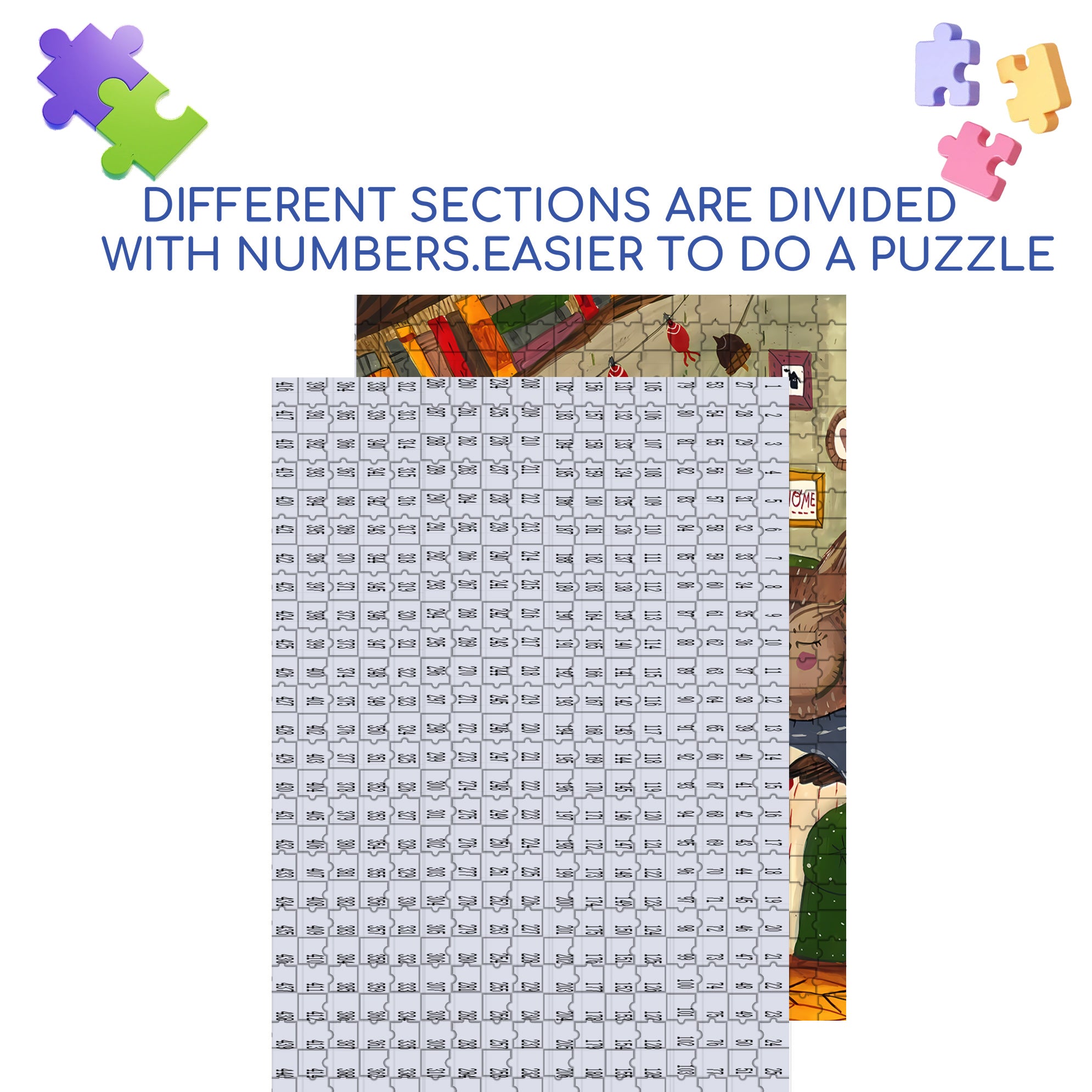 Doze 500pcs/1000pcs Jigsaw Puzzle, Scratch-Resistant, Interactive Family Game & Brain-Boosting DIY Decor, Perfect for Halloween, Christmas & New Year Gifts, Family Puzzle Game