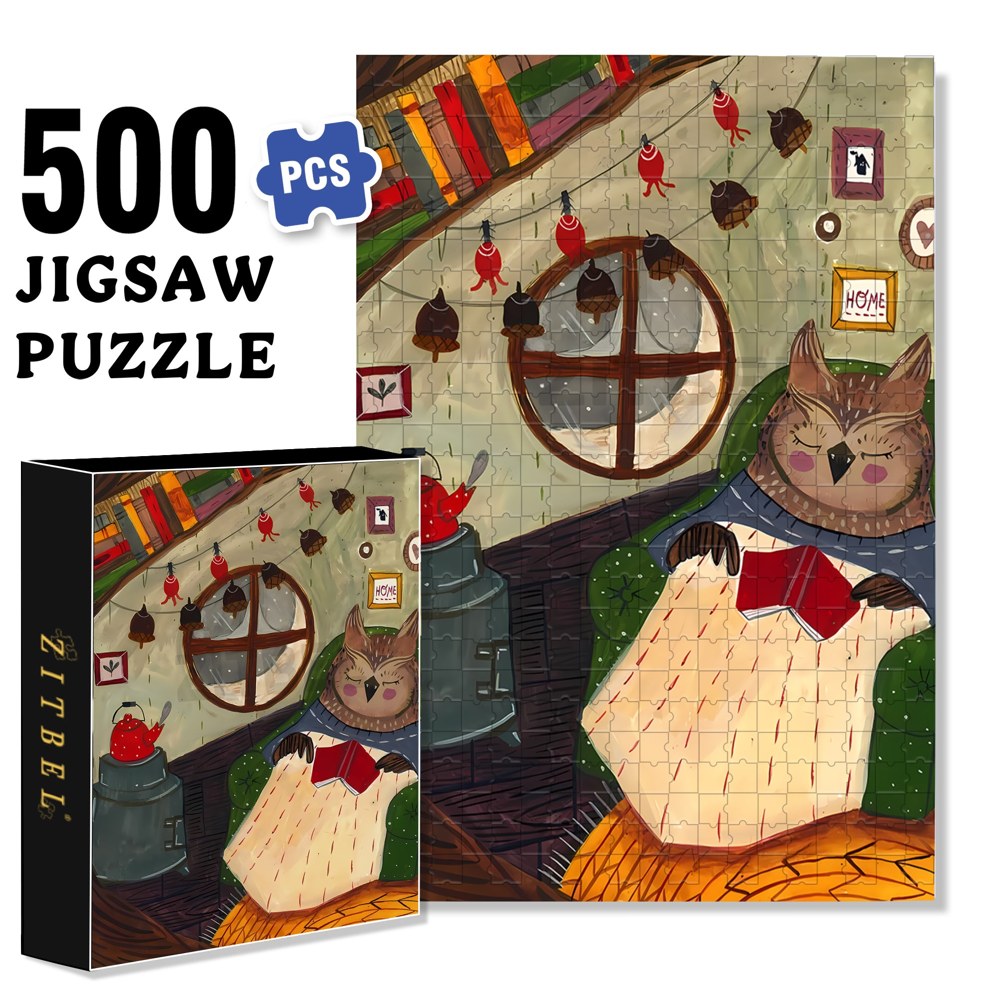 Doze 500pcs/1000pcs Jigsaw Puzzle, Scratch-Resistant, Interactive Family Game & Brain-Boosting DIY Decor, Perfect for Halloween, Christmas & New Year Gifts, Family Puzzle Game