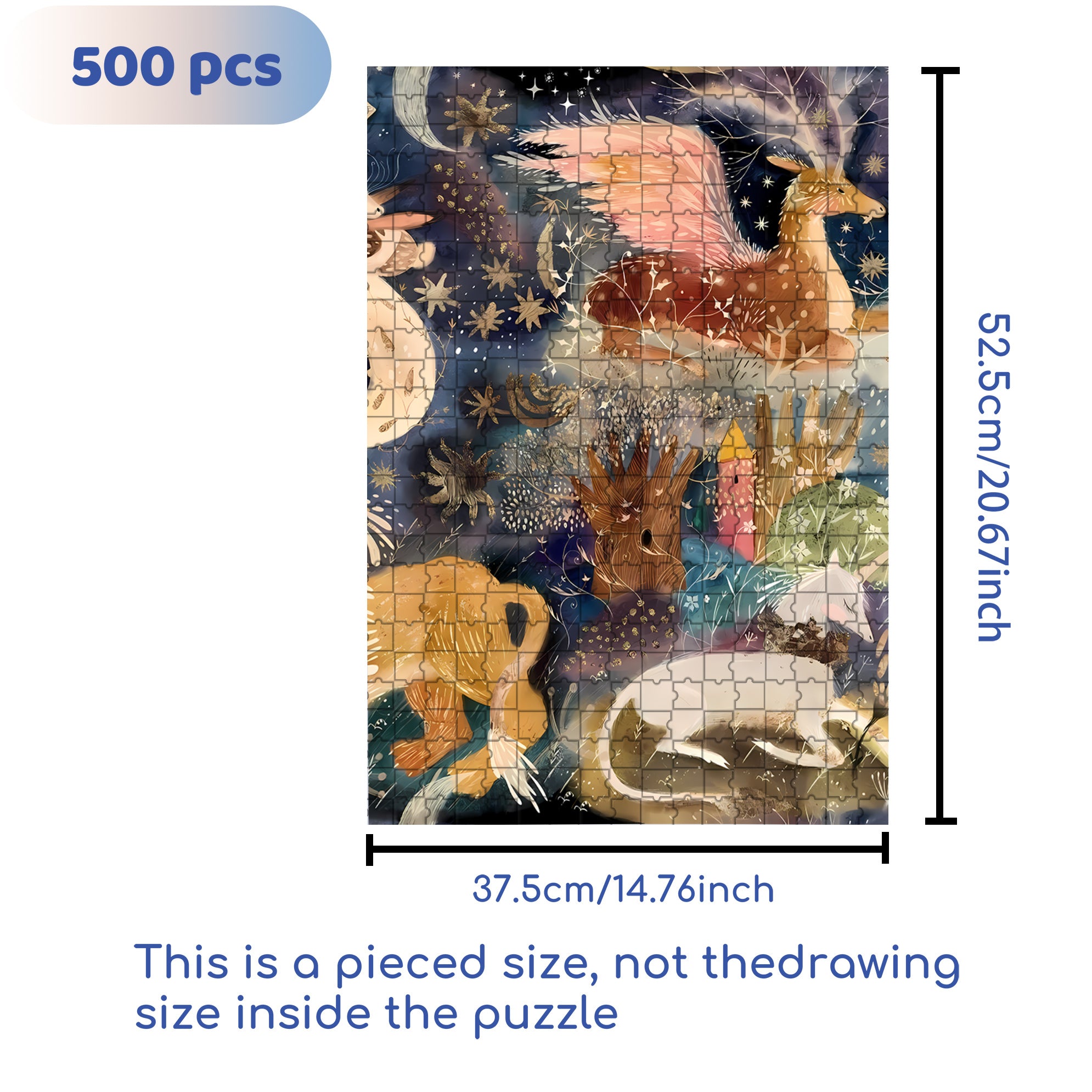 Flying Deer 500pcs/1000pcs Jigsaw Puzzle, Scratch-Resistant, Interactive Family Game & Brain-Boosting DIY Decor, Perfect for Halloween, Christmas & New Year Gifts, Family Puzzle Game