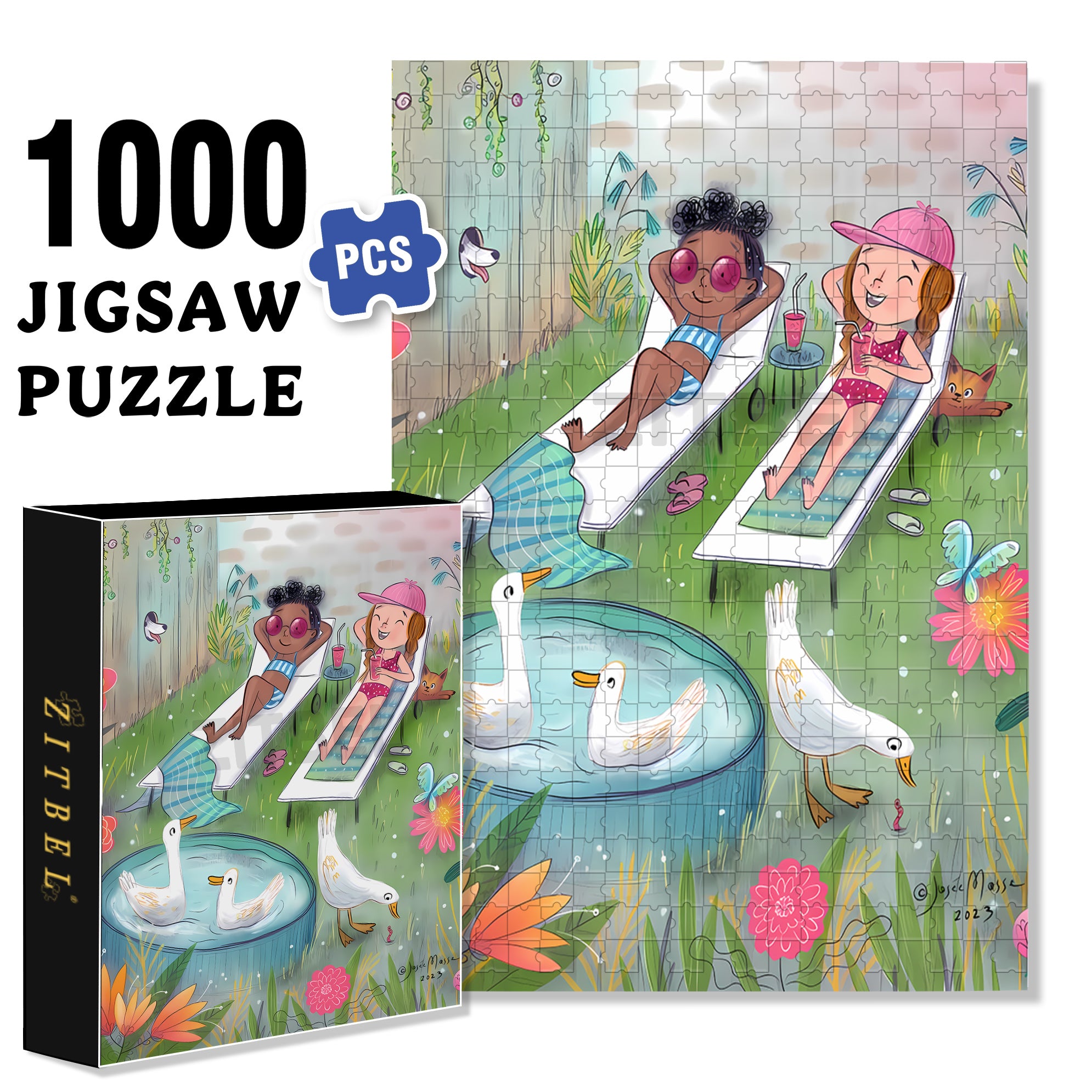 Fun in the Backward 500pcs/1000pcs Jigsaw Puzzle, Scratch-Resistant, Interactive Family Game & Brain-Boosting DIY Decor, Perfect for Halloween, Christmas & New Year Gifts, Family Puzzle Game
