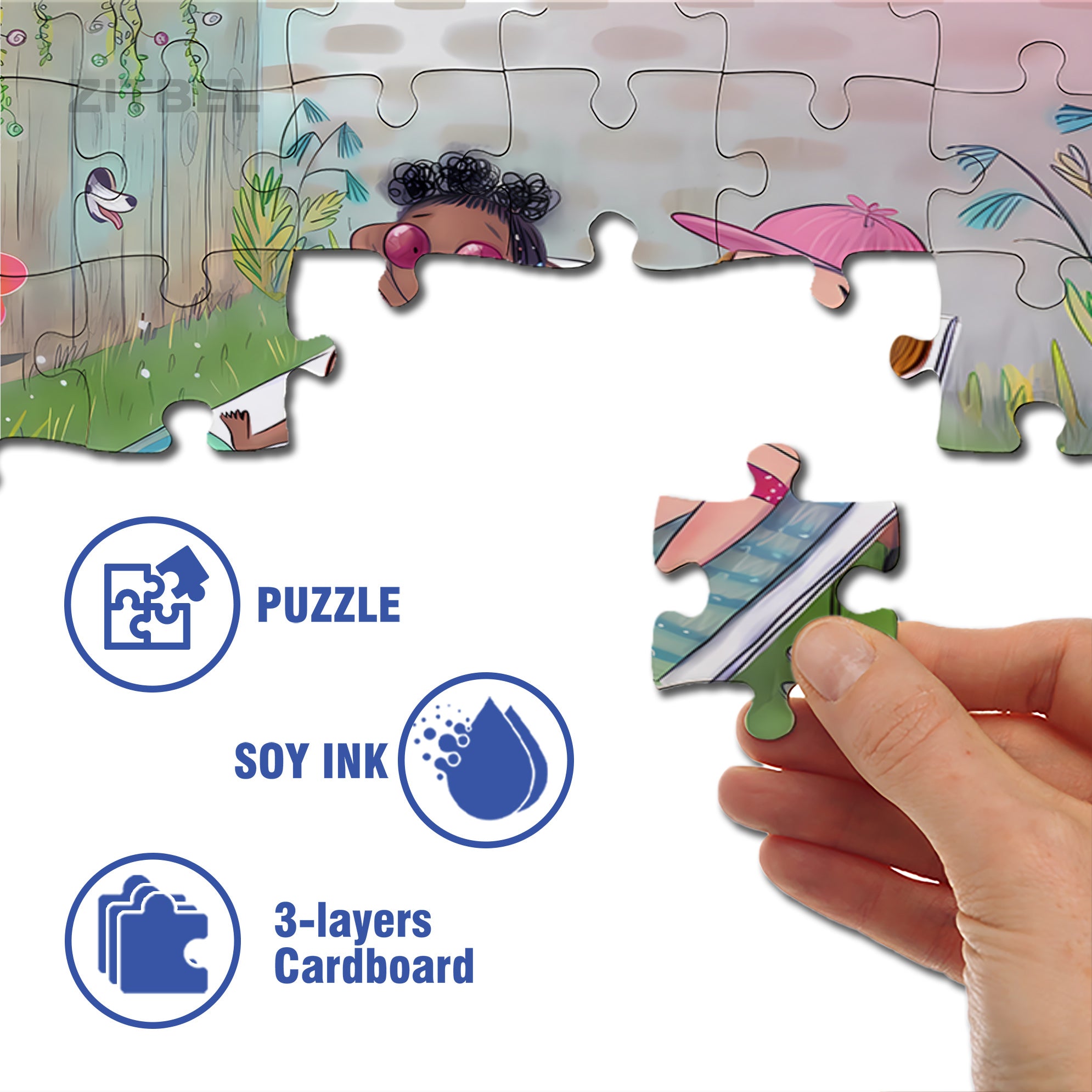 Fun in the Backward 500pcs/1000pcs Jigsaw Puzzle, Scratch-Resistant, Interactive Family Game & Brain-Boosting DIY Decor, Perfect for Halloween, Christmas & New Year Gifts, Family Puzzle Game