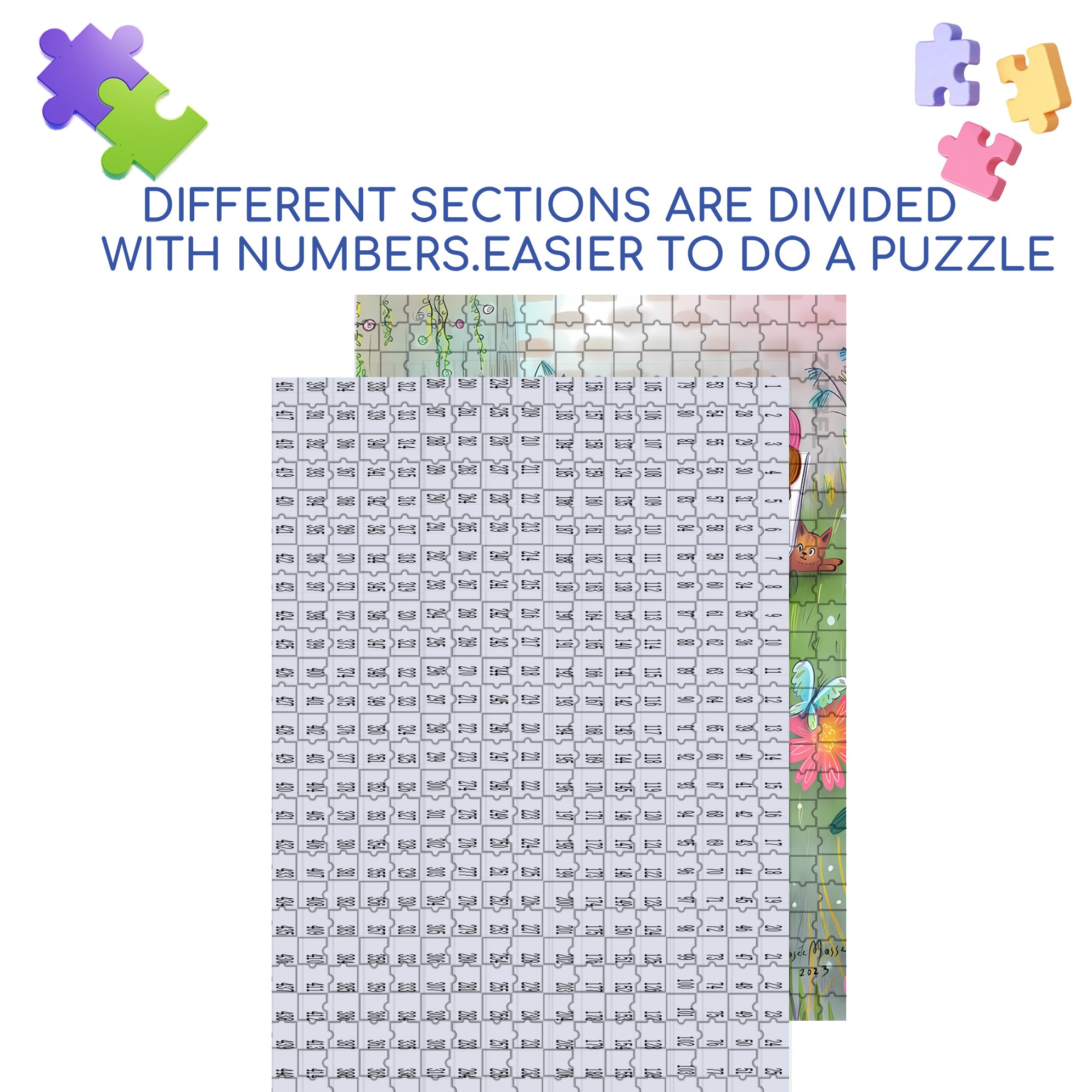 Fun in the Backward 500pcs/1000pcs Jigsaw Puzzle, Scratch-Resistant, Interactive Family Game & Brain-Boosting DIY Decor, Perfect for Halloween, Christmas & New Year Gifts, Family Puzzle Game