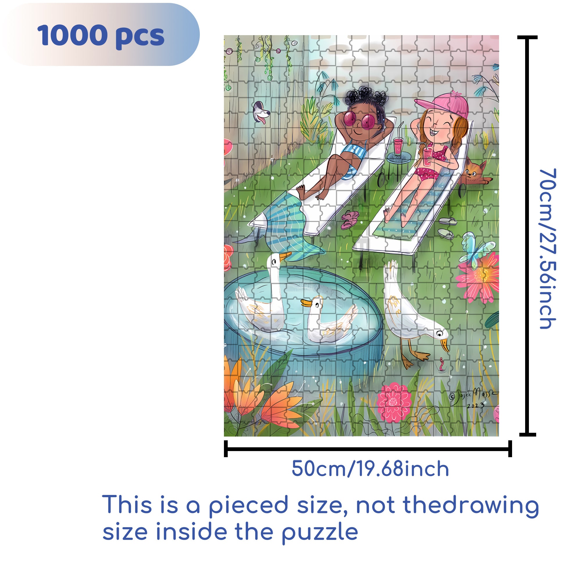 Fun in the Backward 500pcs/1000pcs Jigsaw Puzzle, Scratch-Resistant, Interactive Family Game & Brain-Boosting DIY Decor, Perfect for Halloween, Christmas & New Year Gifts, Family Puzzle Game