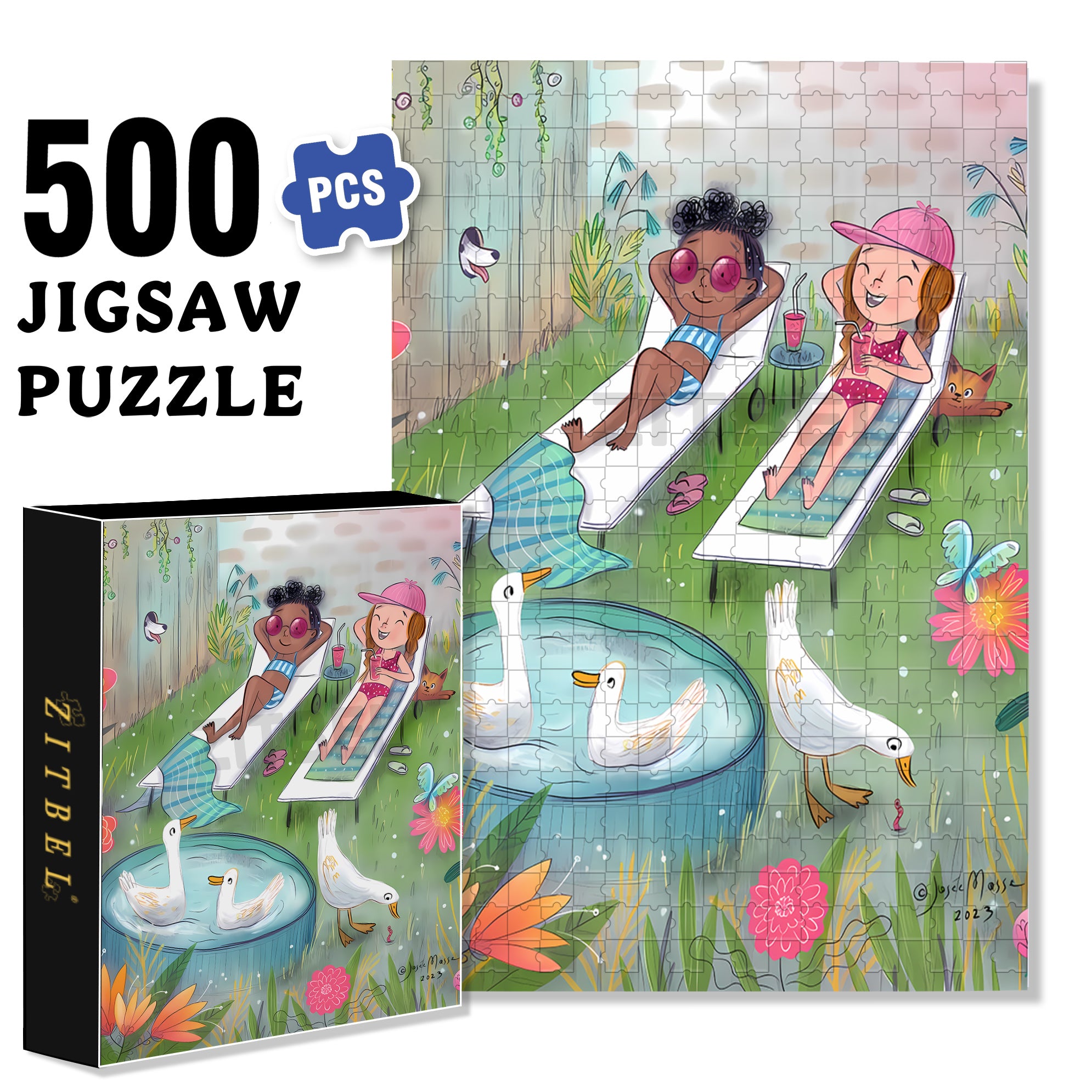 Fun in the Backward 500pcs/1000pcs Jigsaw Puzzle, Scratch-Resistant, Interactive Family Game & Brain-Boosting DIY Decor, Perfect for Halloween, Christmas & New Year Gifts, Family Puzzle Game