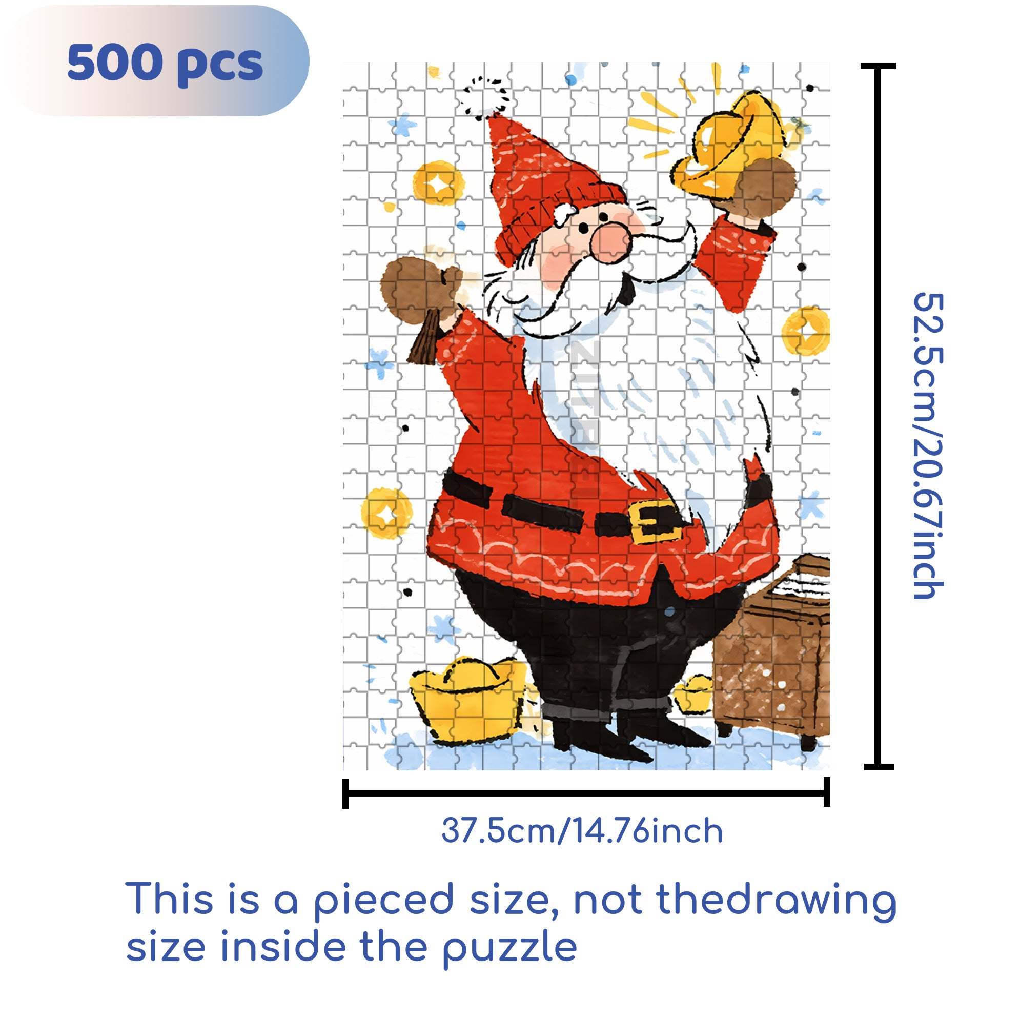Gold Ingot 500pcs/1000pcs Jigsaw Puzzle, Scratch-Resistant, Interactive Family Game & Brain-Boosting DIY Decor, Perfect for Halloween, Christmas & New Year Gifts, Family Puzzle Game