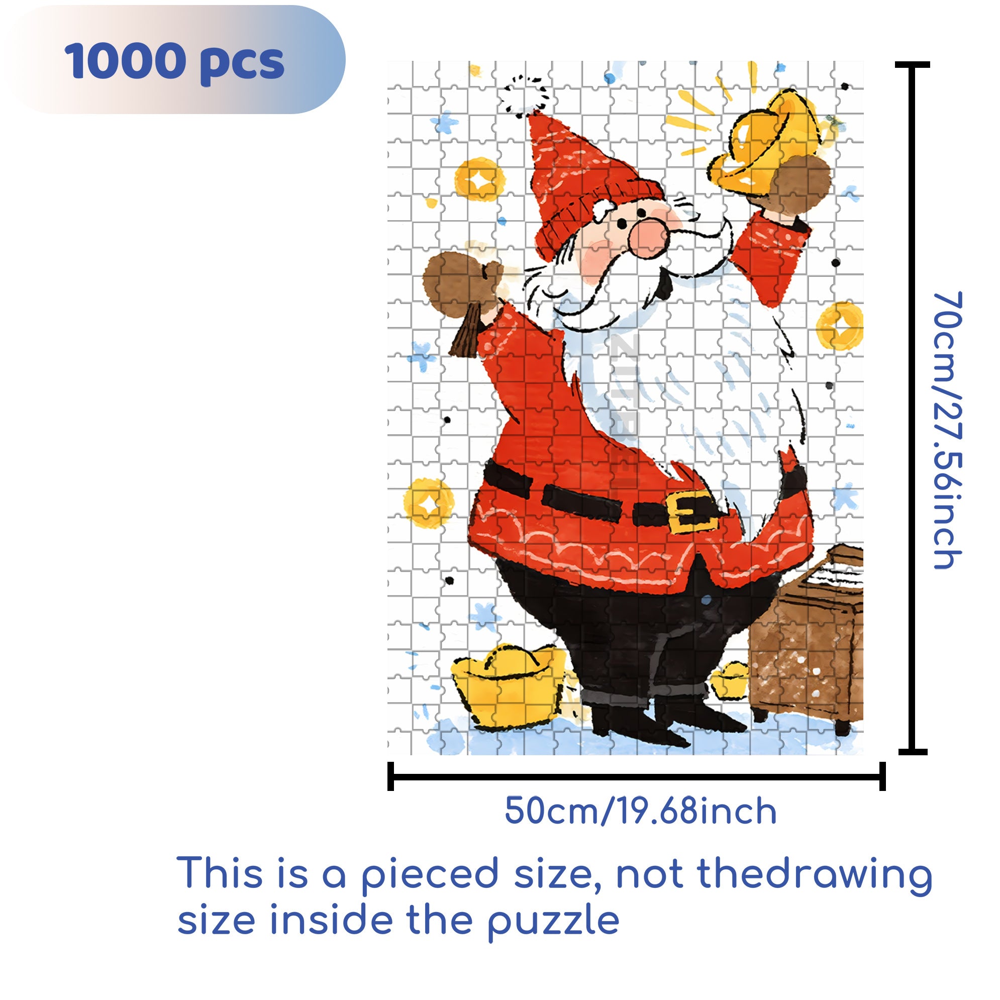 Gold Ingot 500pcs/1000pcs Jigsaw Puzzle, Scratch-Resistant, Interactive Family Game & Brain-Boosting DIY Decor, Perfect for Halloween, Christmas & New Year Gifts, Family Puzzle Game
