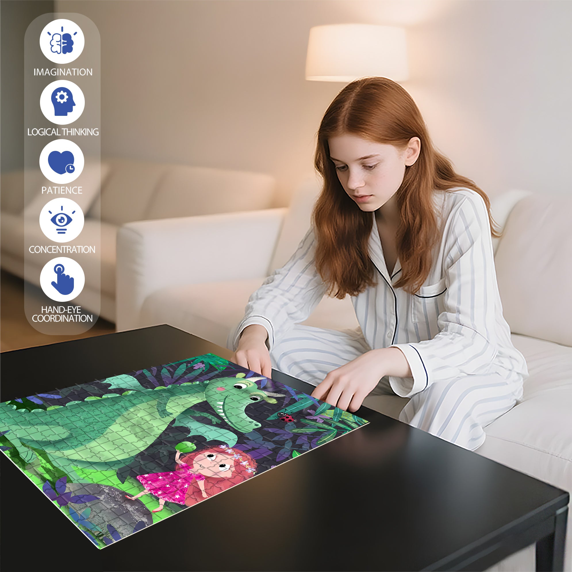 Green Apple 500pcs/1000pcs Jigsaw Puzzle, Scratch-Resistant, Interactive Family Game & Brain-Boosting DIY Decor, Perfect for Halloween, Christmas & New Year Gifts, Family Puzzle Game