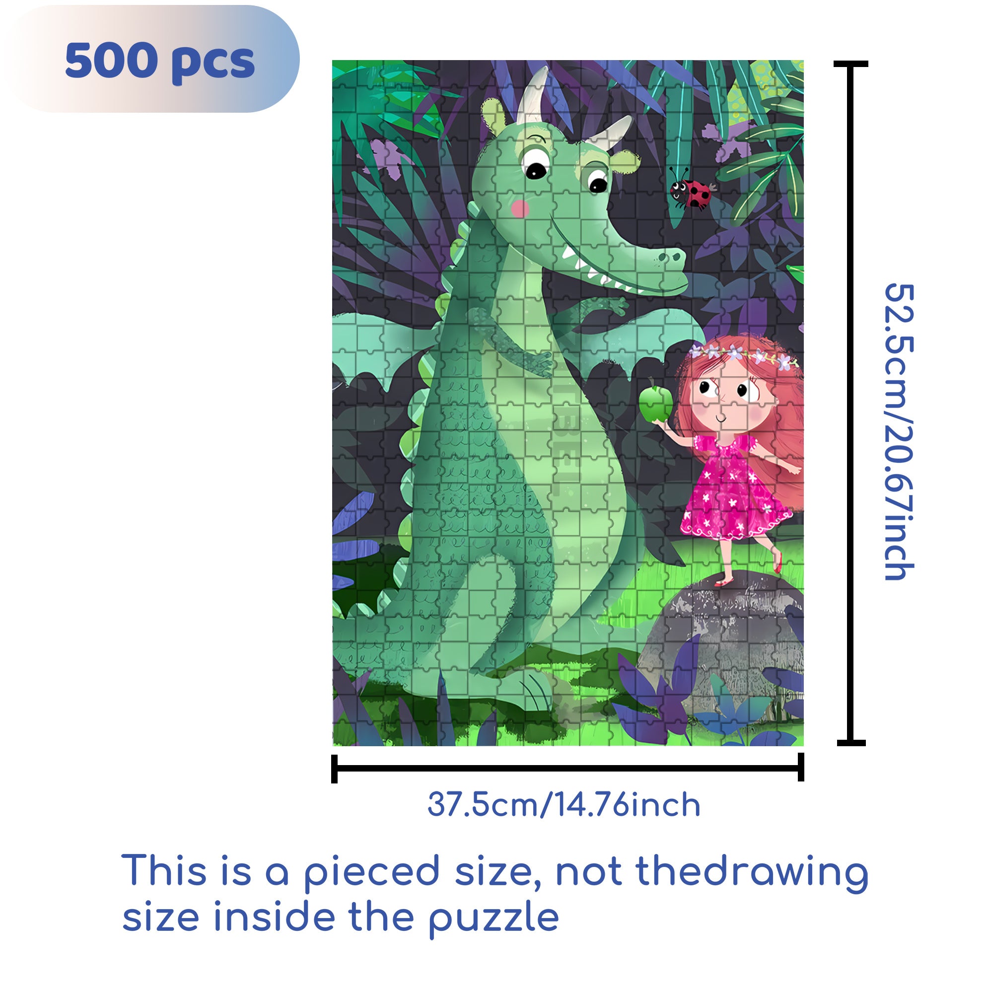 Green Apple 500pcs/1000pcs Jigsaw Puzzle, Scratch-Resistant, Interactive Family Game & Brain-Boosting DIY Decor, Perfect for Halloween, Christmas & New Year Gifts, Family Puzzle Game