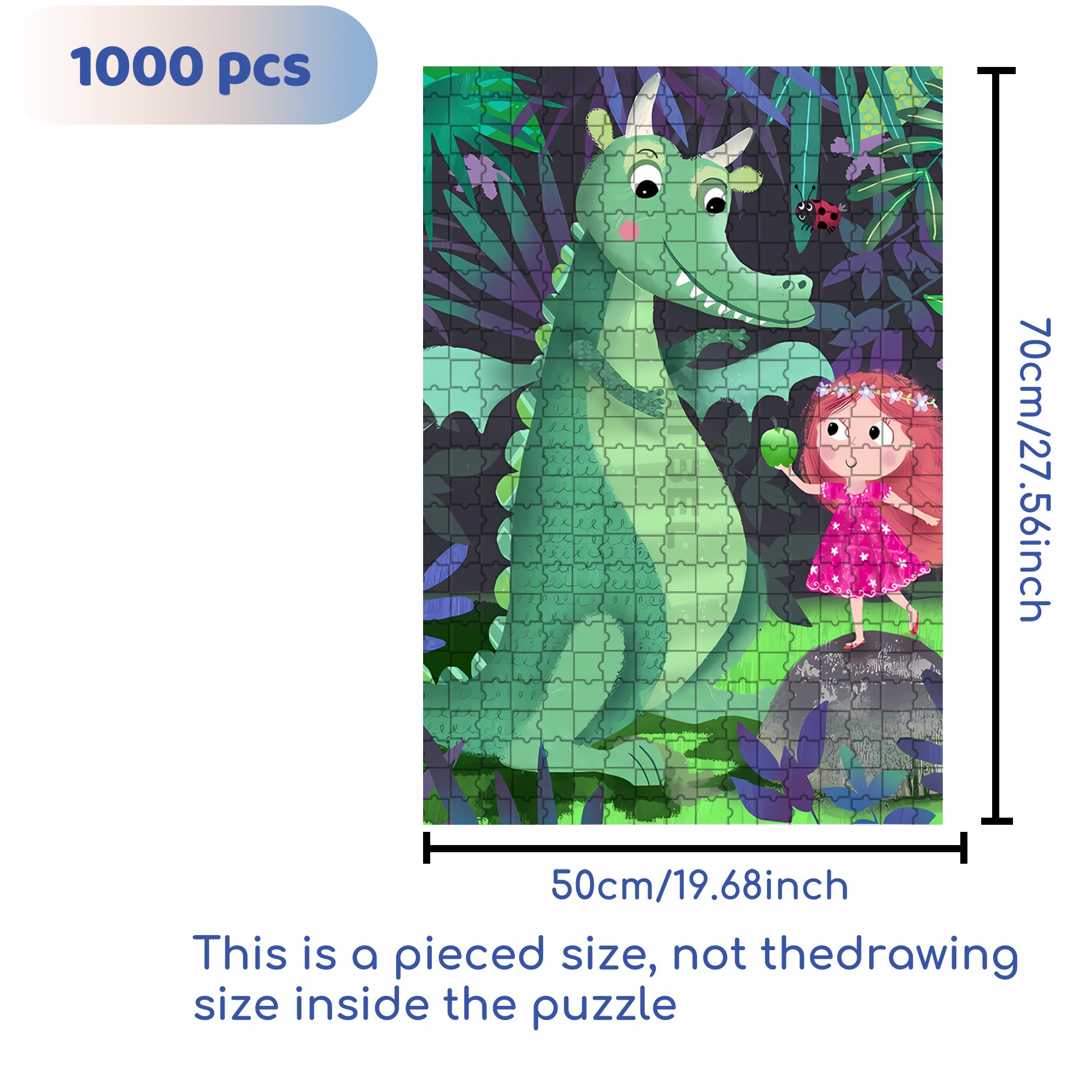 Green Apple 500pcs/1000pcs Jigsaw Puzzle, Scratch-Resistant, Interactive Family Game & Brain-Boosting DIY Decor, Perfect for Halloween, Christmas & New Year Gifts, Family Puzzle Game