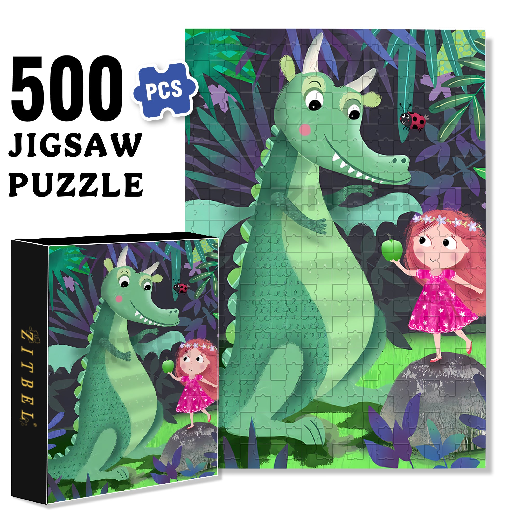Green Apple 500pcs/1000pcs Jigsaw Puzzle, Scratch-Resistant, Interactive Family Game & Brain-Boosting DIY Decor, Perfect for Halloween, Christmas & New Year Gifts, Family Puzzle Game