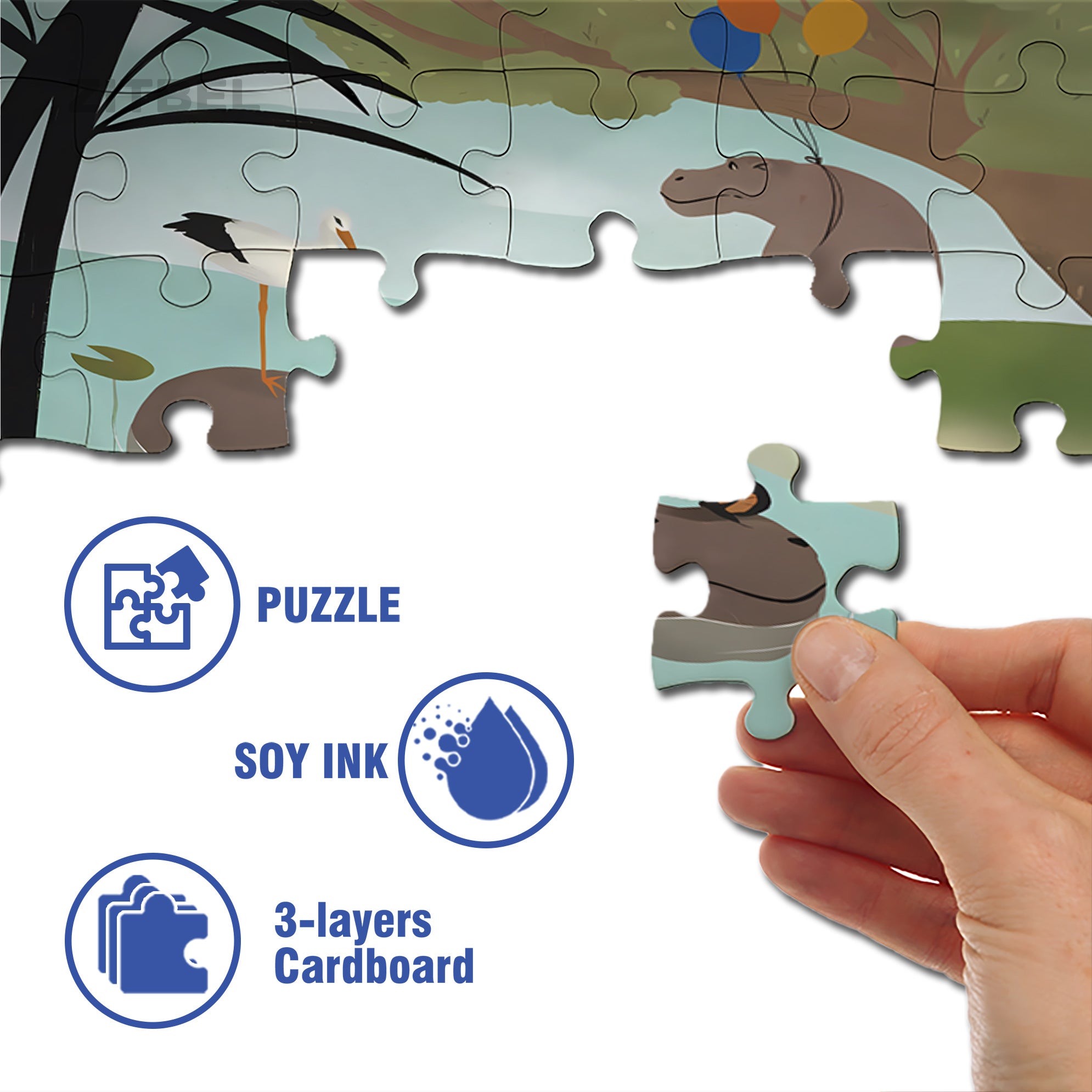 Happy Hippo 500pcs/1000pcs Jigsaw Puzzle, Scratch-Resistant, Interactive Family Game & Brain-Boosting DIY Decor, Perfect for Halloween, Christmas & New Year Gifts, Family Puzzle Game