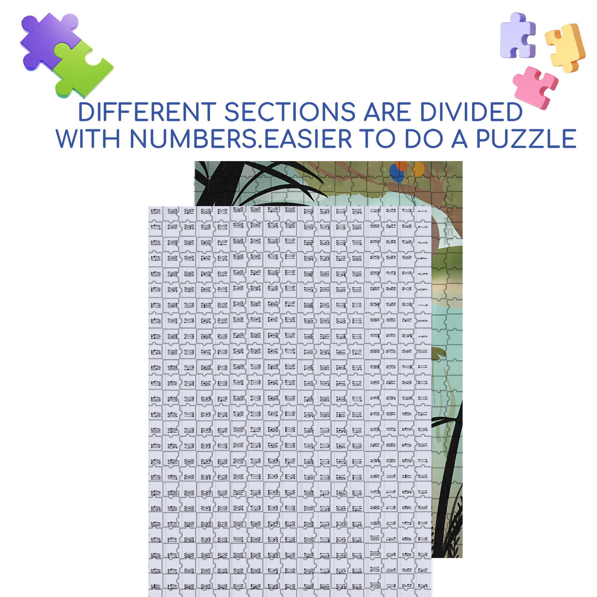 Happy Hippo 500pcs/1000pcs Jigsaw Puzzle, Scratch-Resistant, Interactive Family Game & Brain-Boosting DIY Decor, Perfect for Halloween, Christmas & New Year Gifts, Family Puzzle Game
