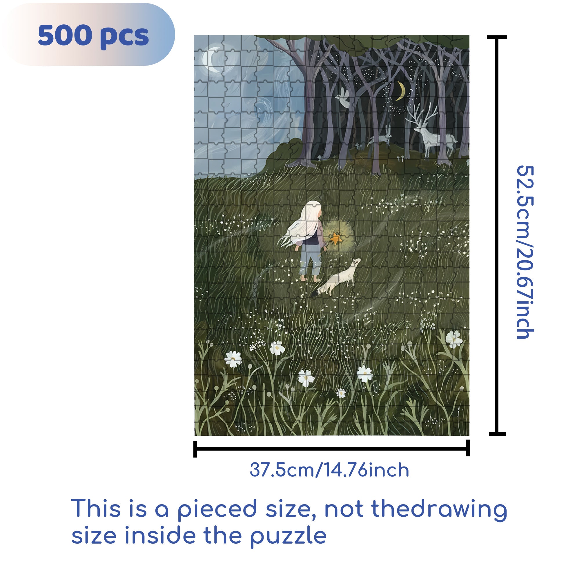 Into The Forest 500pcs/1000pcs Jigsaw Puzzle, Scratch-Resistant, Interactive Family Game & Brain-Boosting DIY Decor, Perfect for Halloween, Christmas & New Year Gifts, Family Puzzle Game