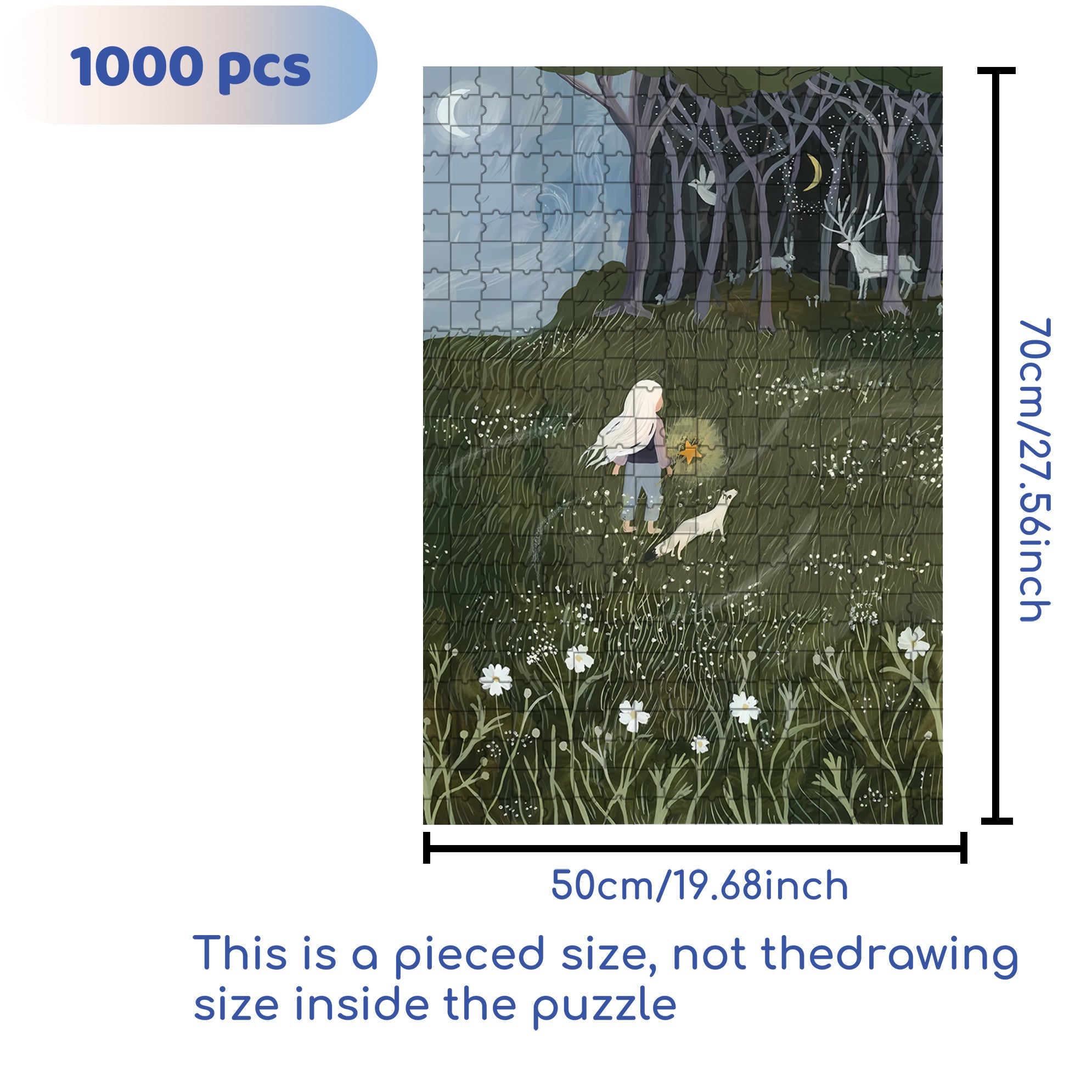 Into The Forest 500pcs/1000pcs Jigsaw Puzzle, Scratch-Resistant, Interactive Family Game & Brain-Boosting DIY Decor, Perfect for Halloween, Christmas & New Year Gifts, Family Puzzle Game