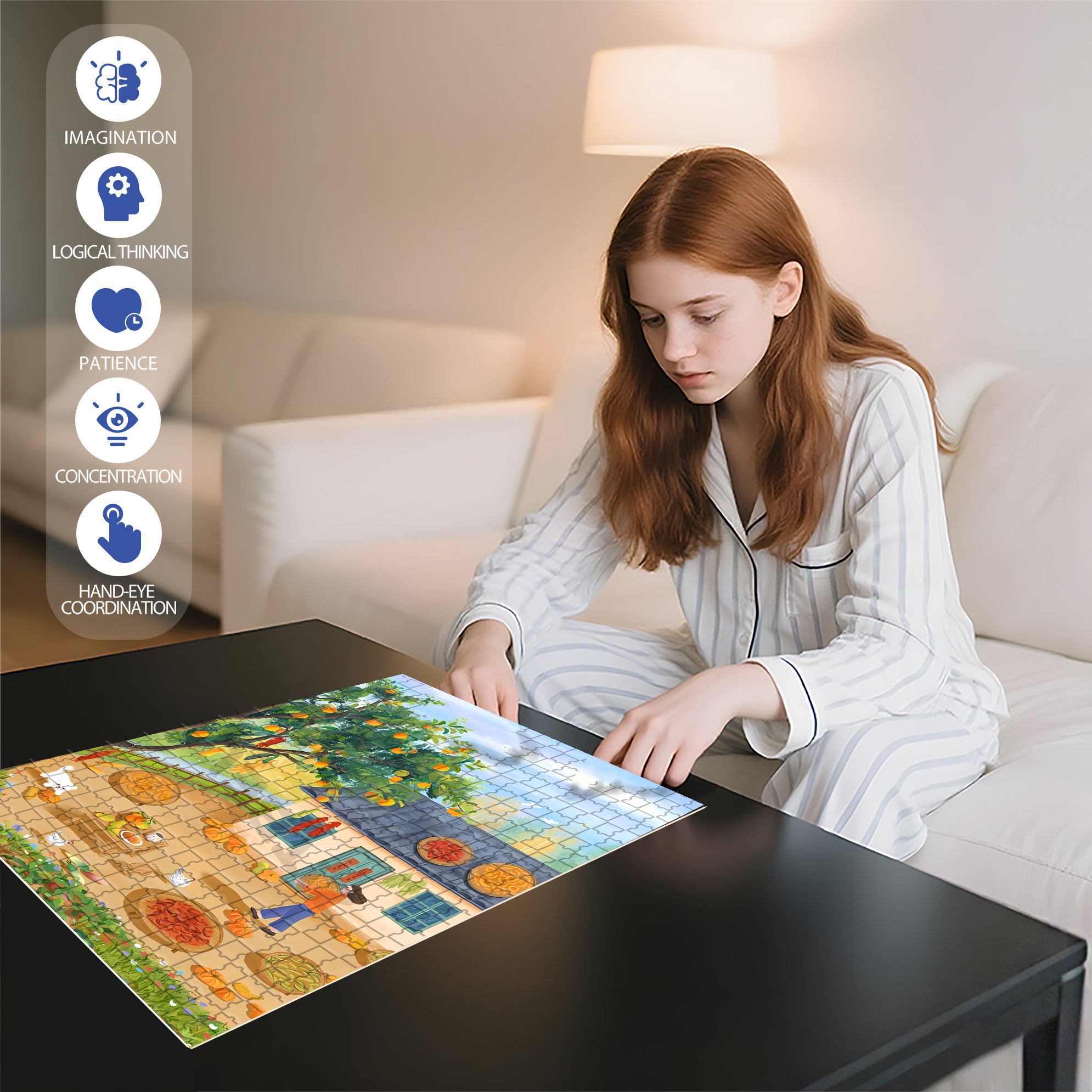 King's Weather 500pcs/1000pcs Jigsaw Puzzle, Scratch-Resistant, Interactive Family Game & Brain-Boosting DIY Decor, Perfect for Halloween, Christmas & New Year Gifts, Family Puzzle Game