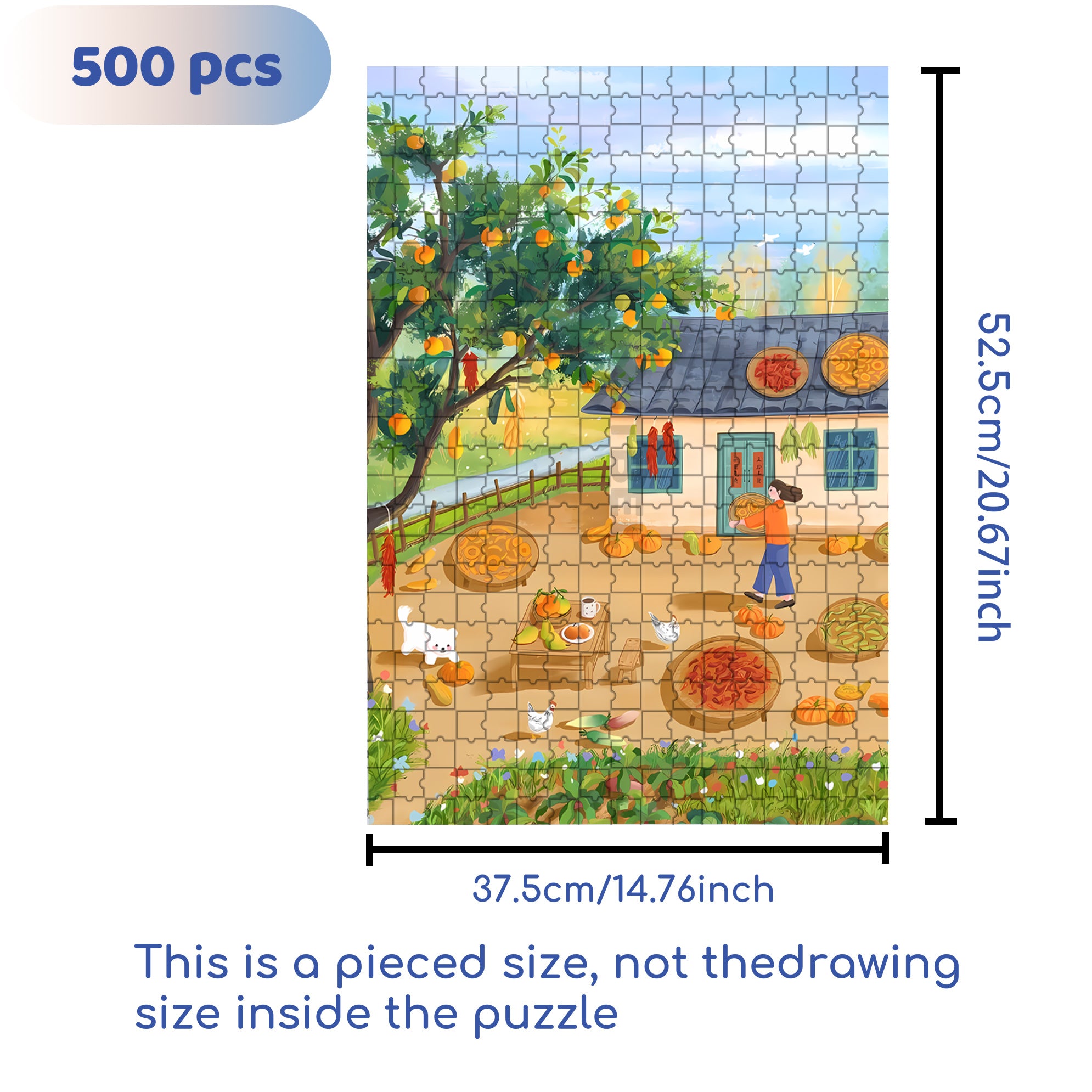 King's Weather 500pcs/1000pcs Jigsaw Puzzle, Scratch-Resistant, Interactive Family Game & Brain-Boosting DIY Decor, Perfect for Halloween, Christmas & New Year Gifts, Family Puzzle Game