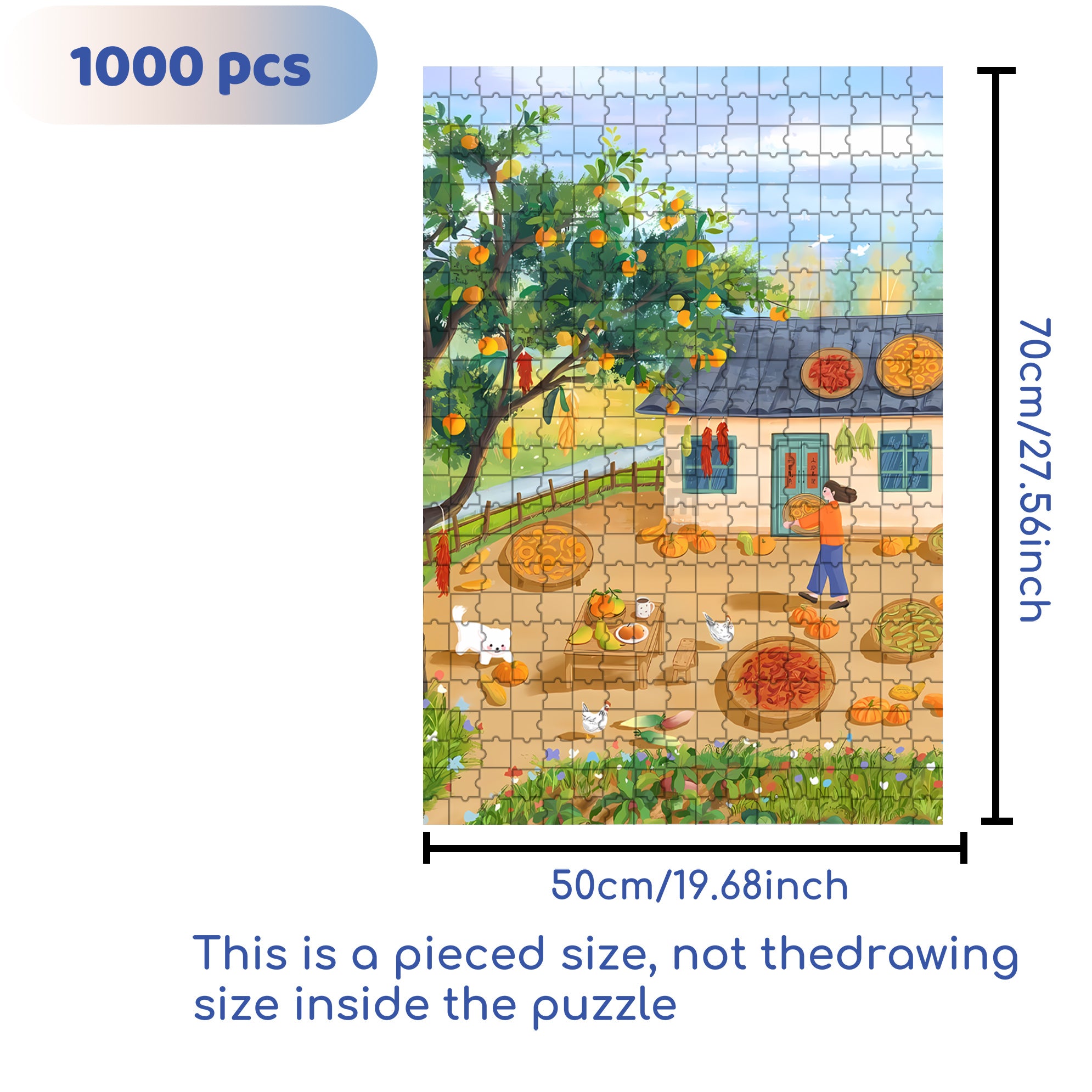 King's Weather 500pcs/1000pcs Jigsaw Puzzle, Scratch-Resistant, Interactive Family Game & Brain-Boosting DIY Decor, Perfect for Halloween, Christmas & New Year Gifts, Family Puzzle Game