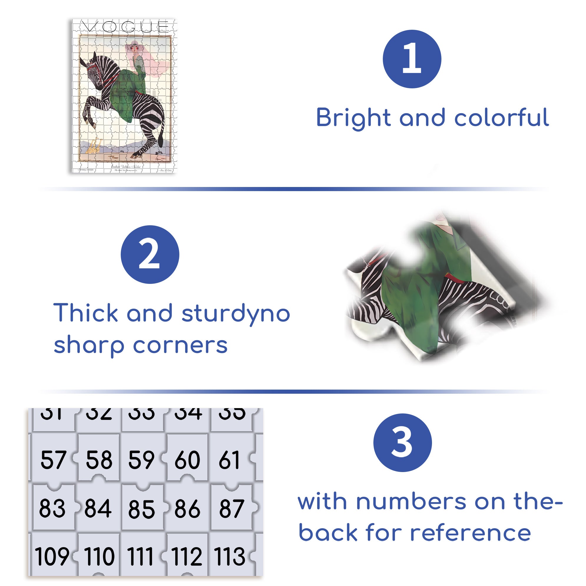 Lady on a Zebra 500pcs/1000pcs Jigsaw Puzzle, Scratch-Resistant, Interactive Family Game & Brain-Boosting DIY Decor, Perfect for Halloween, Christmas & New Year Gifts, Family Puzzle Game