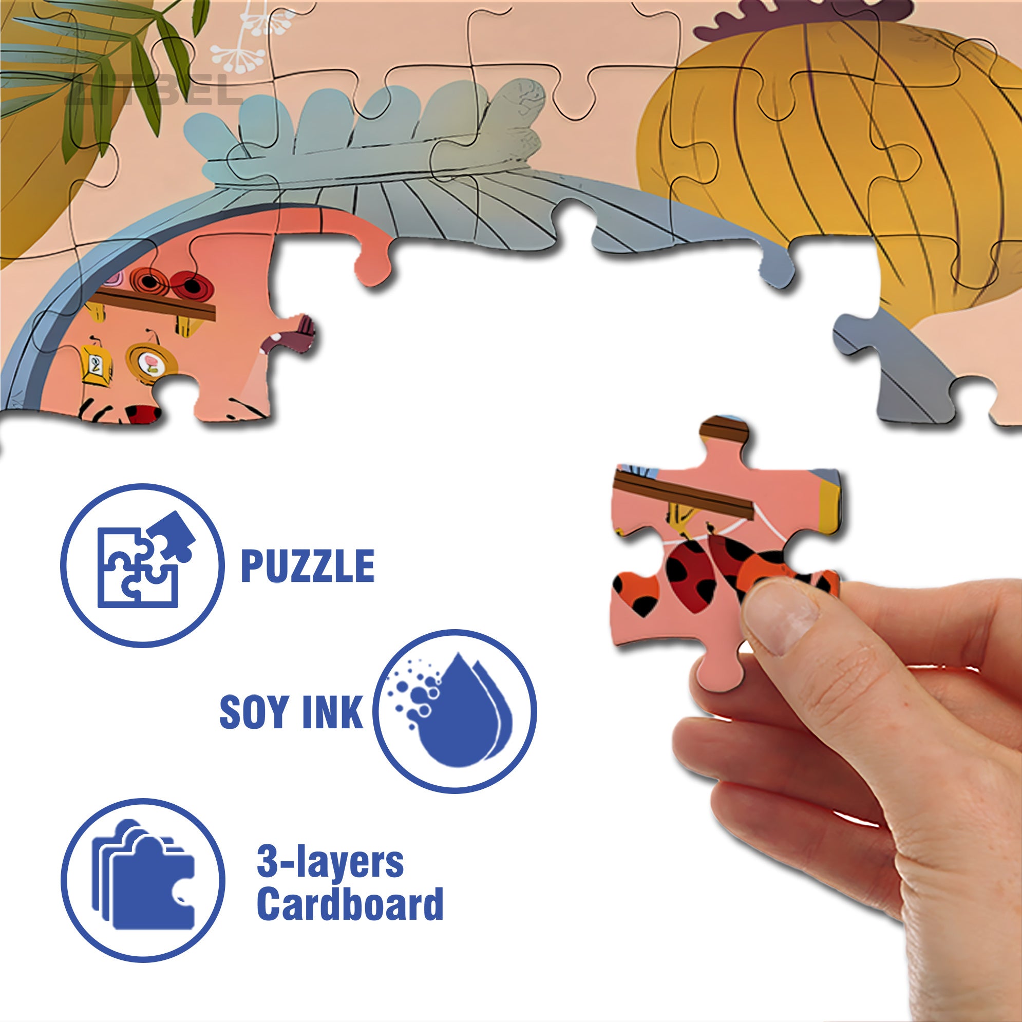 Ladybug Wings 500pcs/1000pcs Jigsaw Puzzle, Scratch-Resistant, Interactive Family Game & Brain-Boosting DIY Decor, Perfect for Halloween, Christmas & New Year Gifts, Family Puzzle Game