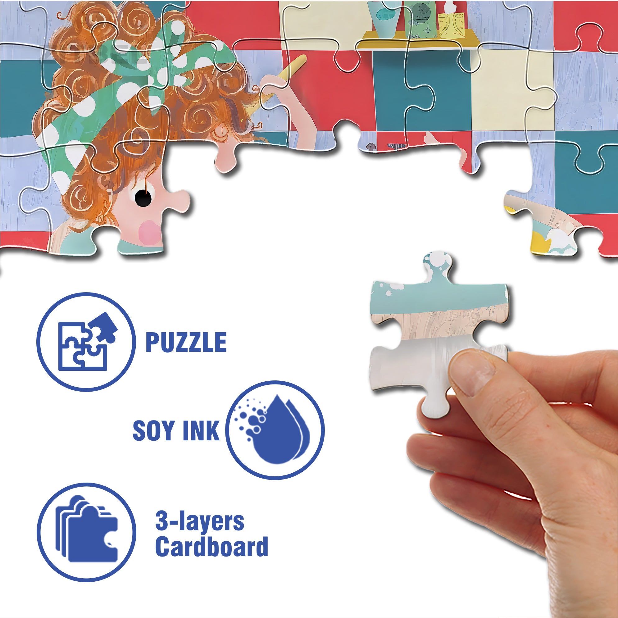 Let's Take A Bath Together 500pcs/1000pcs Jigsaw Puzzle, Scratch-Resistant, Interactive Family Game & Brain-Boosting DIY Decor, Perfect for Halloween, Christmas & New Year Gifts, Family Puzzle Game