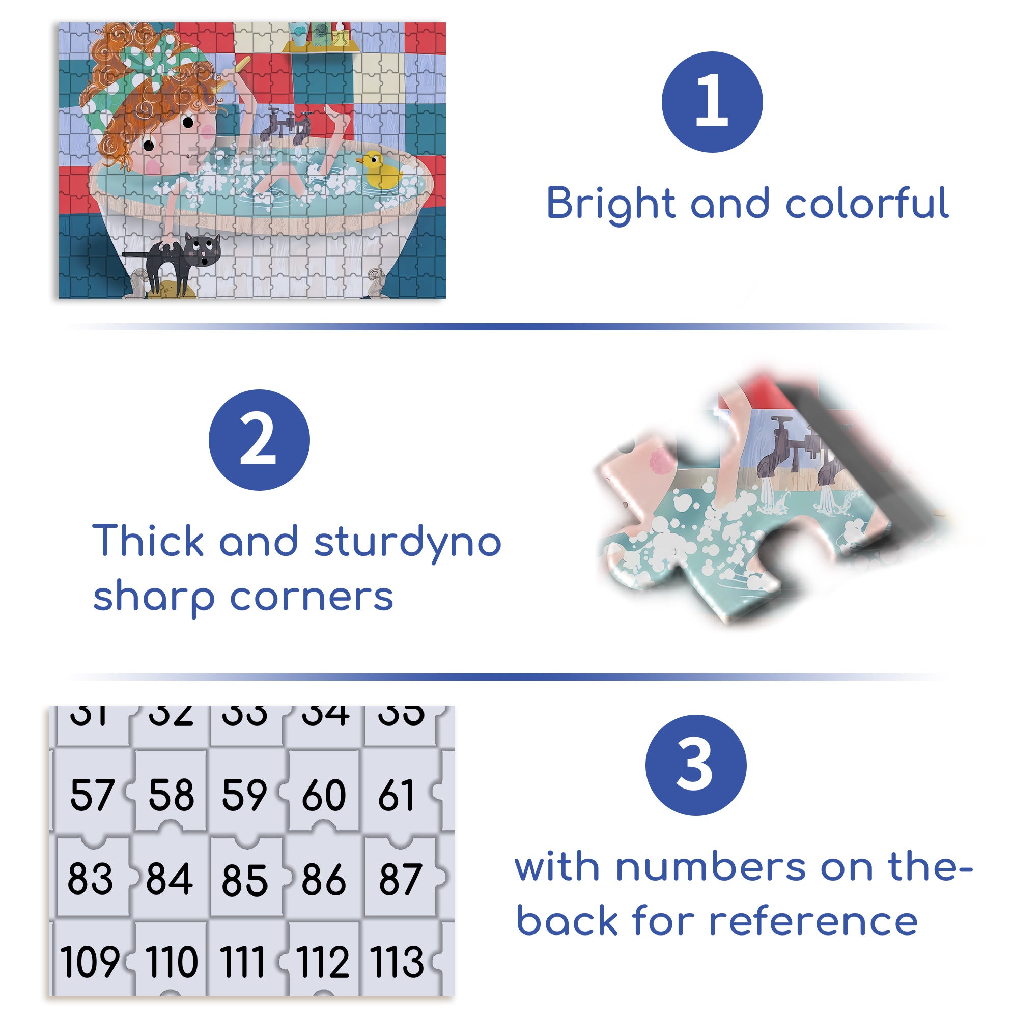 Let's Take A Bath Together 500pcs/1000pcs Jigsaw Puzzle, Scratch-Resistant, Interactive Family Game & Brain-Boosting DIY Decor, Perfect for Halloween, Christmas & New Year Gifts, Family Puzzle Game