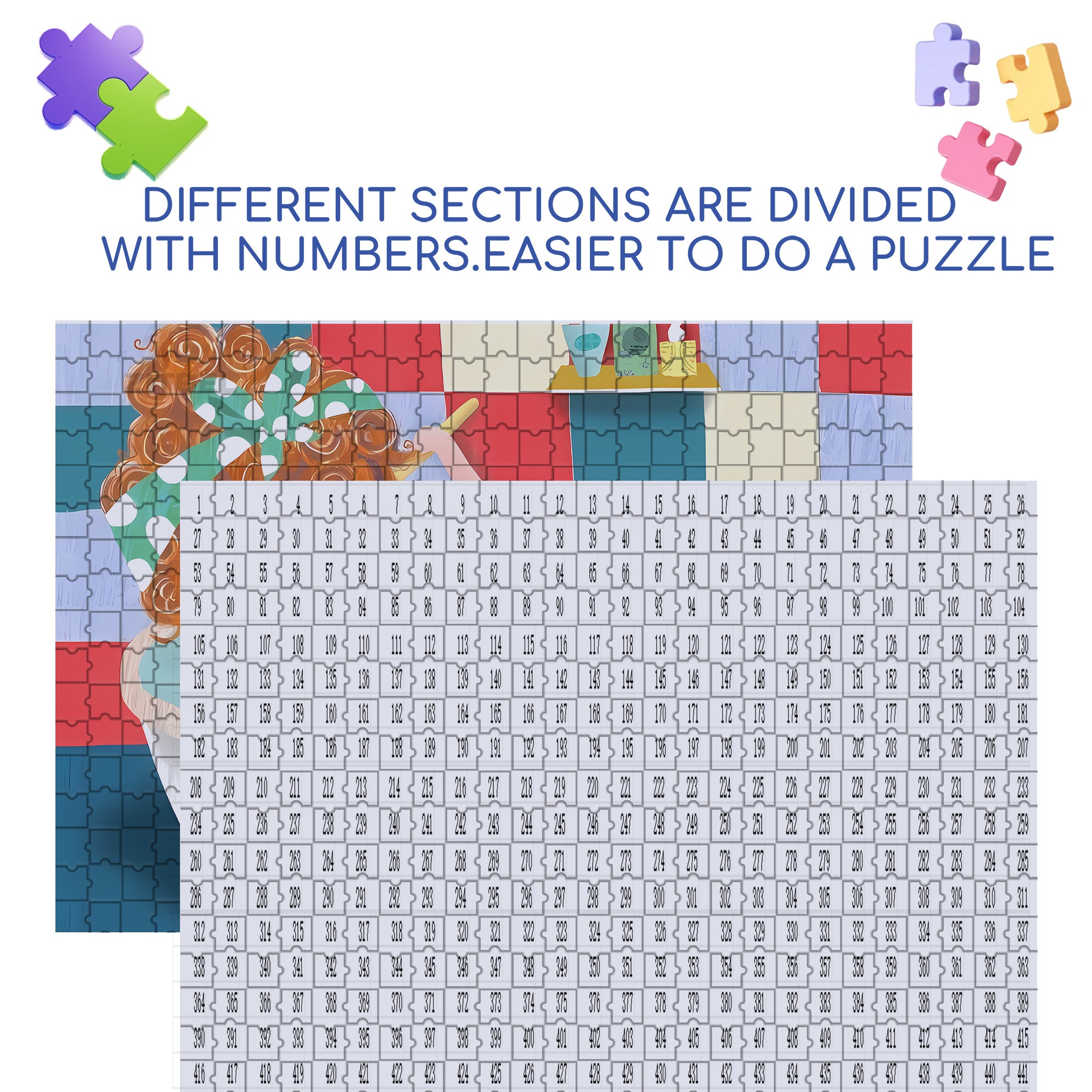 Let's Take A Bath Together 500pcs/1000pcs Jigsaw Puzzle, Scratch-Resistant, Interactive Family Game & Brain-Boosting DIY Decor, Perfect for Halloween, Christmas & New Year Gifts, Family Puzzle Game