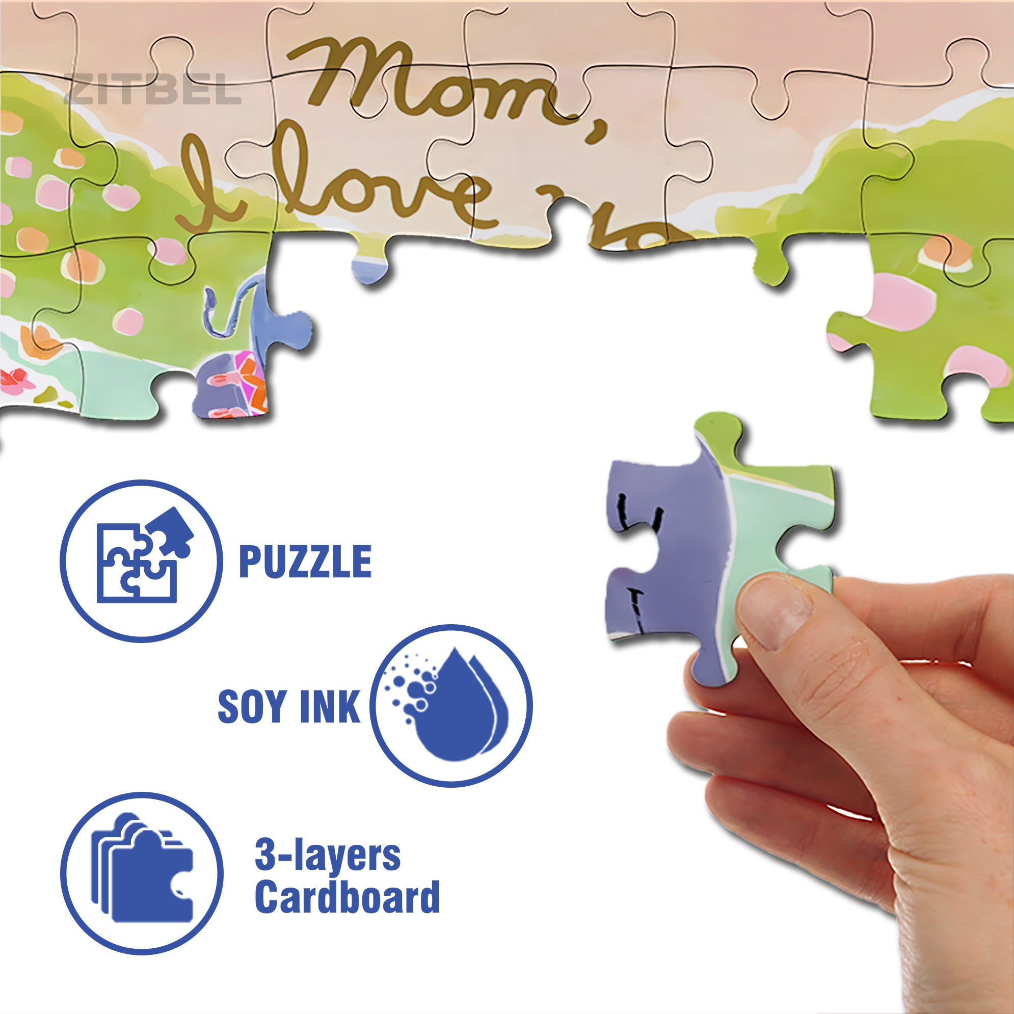 Love Mom 500pcs/1000pcs Jigsaw Puzzle, Scratch-Resistant, Interactive Family Game & Brain-Boosting DIY Decor, Perfect for Halloween, Christmas & New Year Gifts, Family Puzzle Game